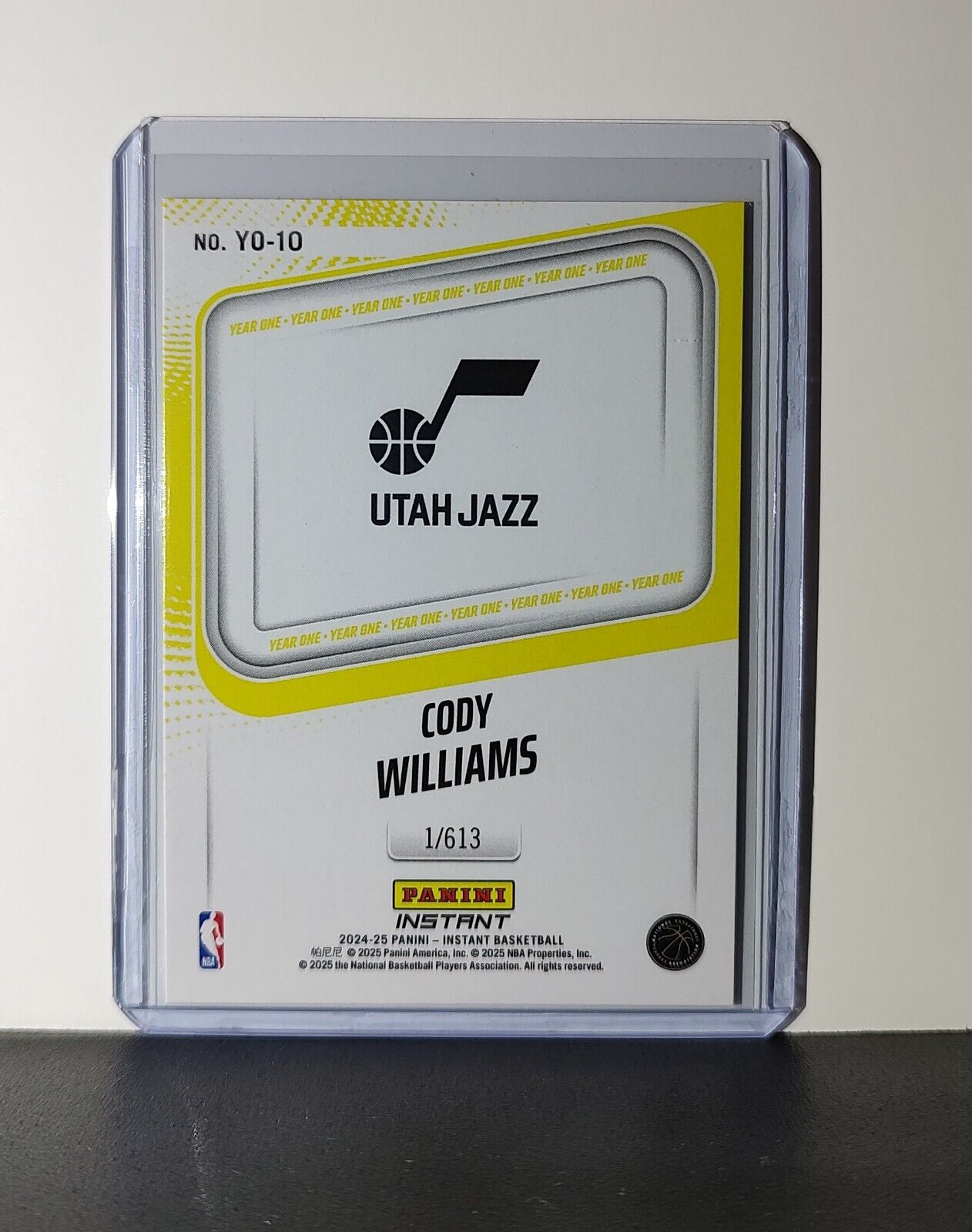 Cody Williams Rookie Card 2024-25 Panini Year One #10 Basketball Utah Jazz 1/613