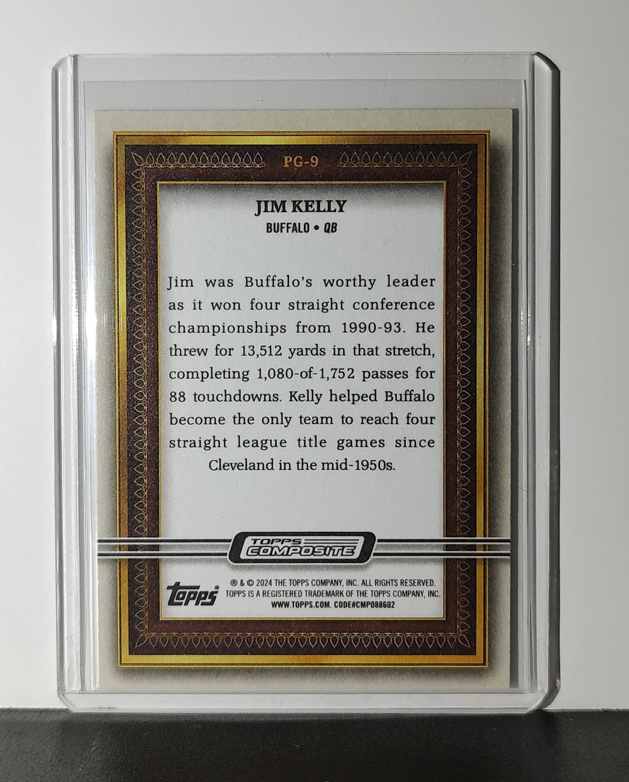 Jim Kelly 2023 Topps Gallery NFL #PG-9 Card Buffalo Bills