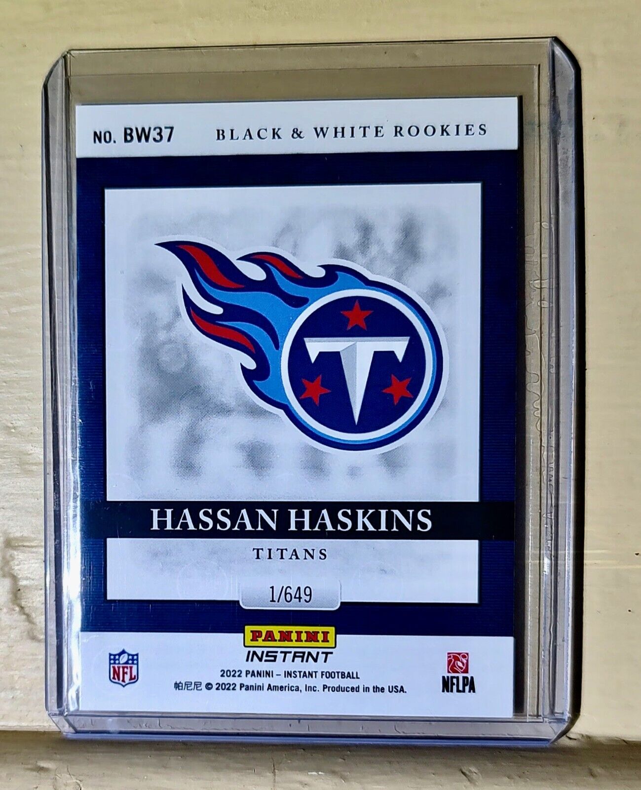 Hassan Haskins 2022 Panini NFL Black & White Rookies #37 Football Card 1 of 649