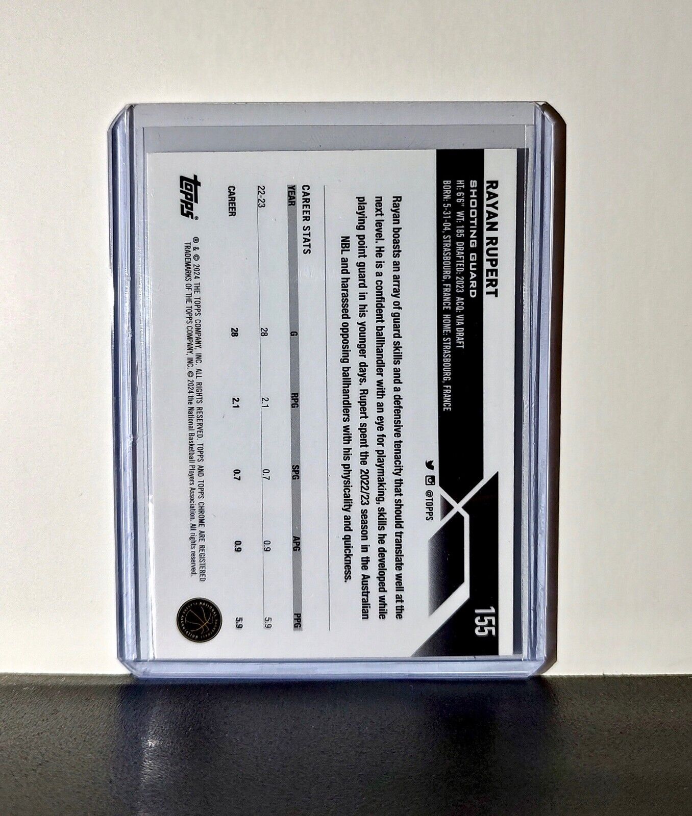 Rayan Rupert 2023-24 Topps Chrome NBA #155 Rookie Card Portland Trail Blazers