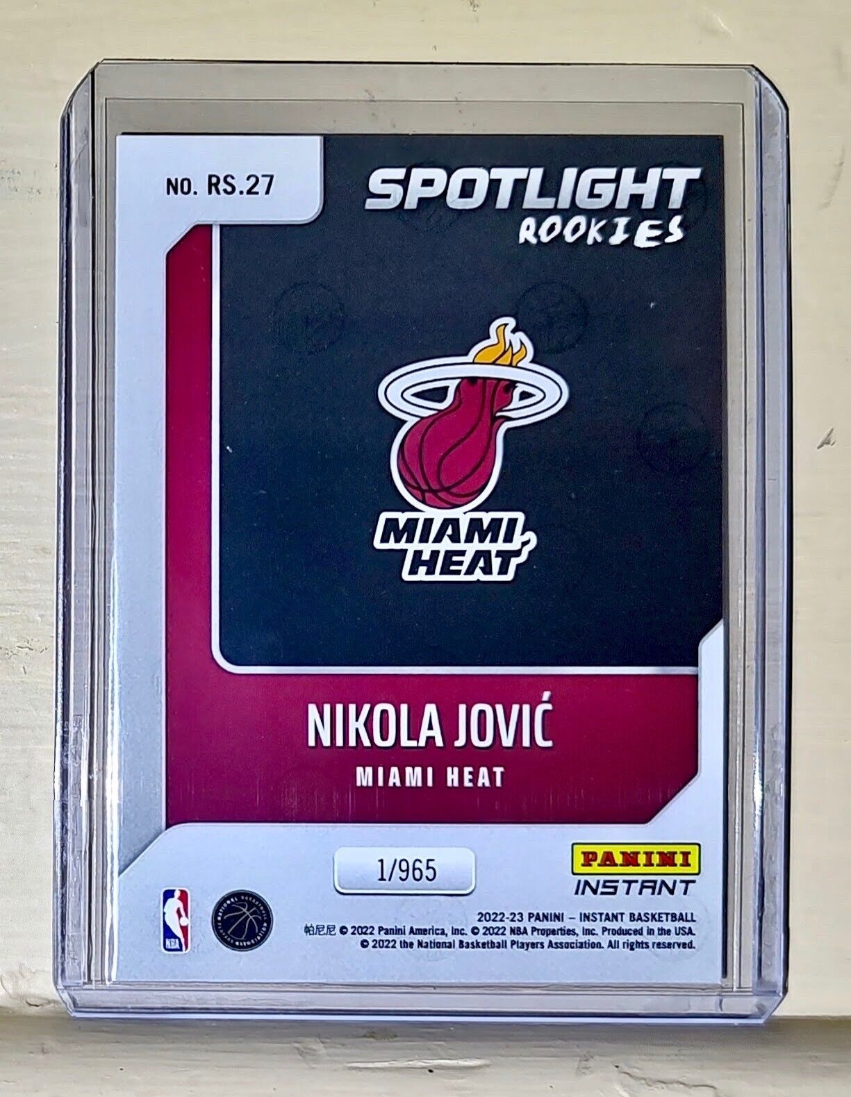 Nikola Jovic 2022-23 Panini NBA #27 Spotlight Rookies Card 1/965
