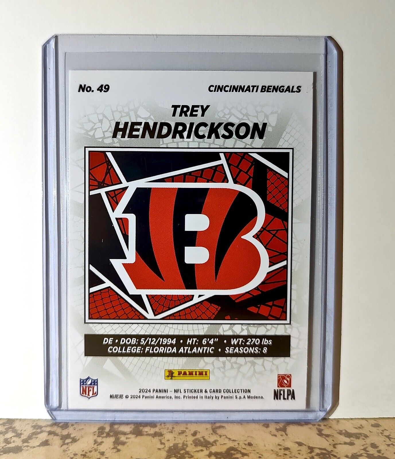 Trey Hendrickson 2024 Panini NFL #49 Sticker Card Cincinnati Bengals