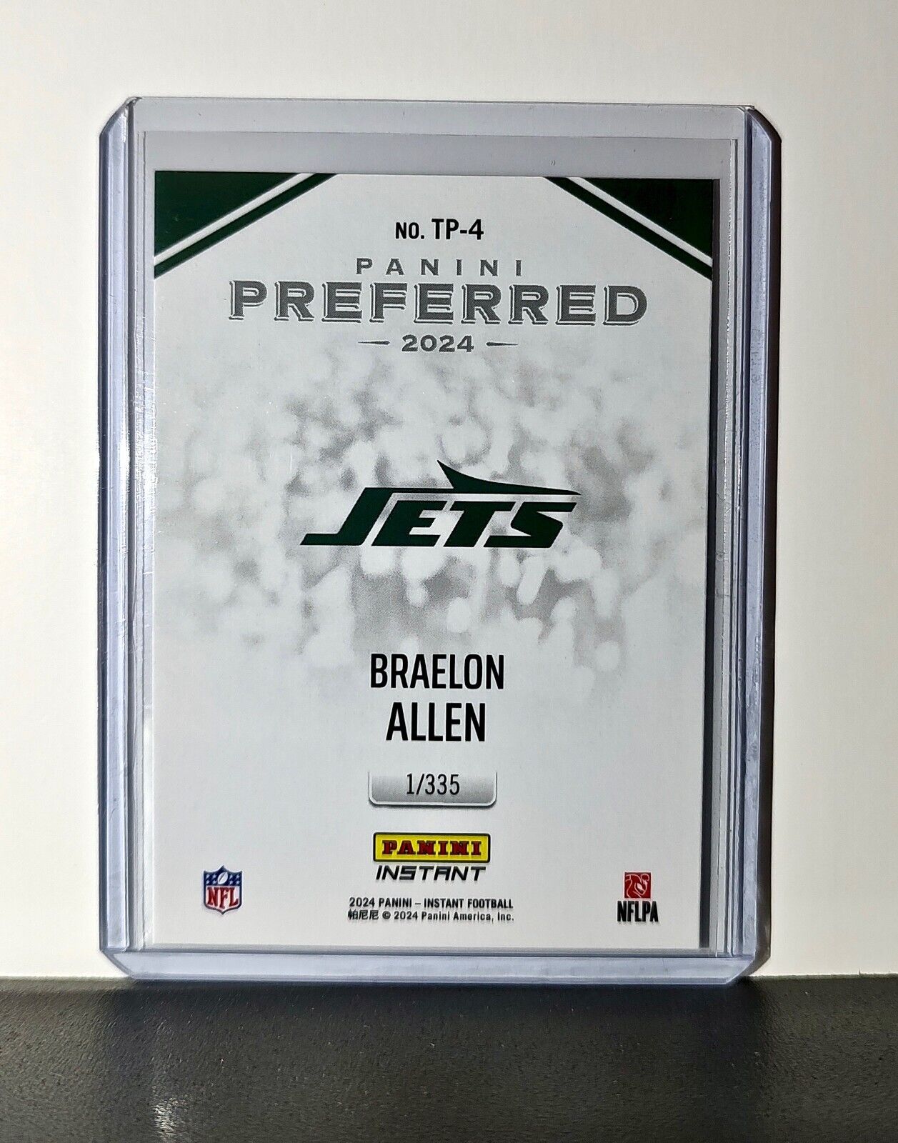 Braelon Allen 2024 Panini Preferred NFL #4 Rookie Football Card NY Jets 1/335