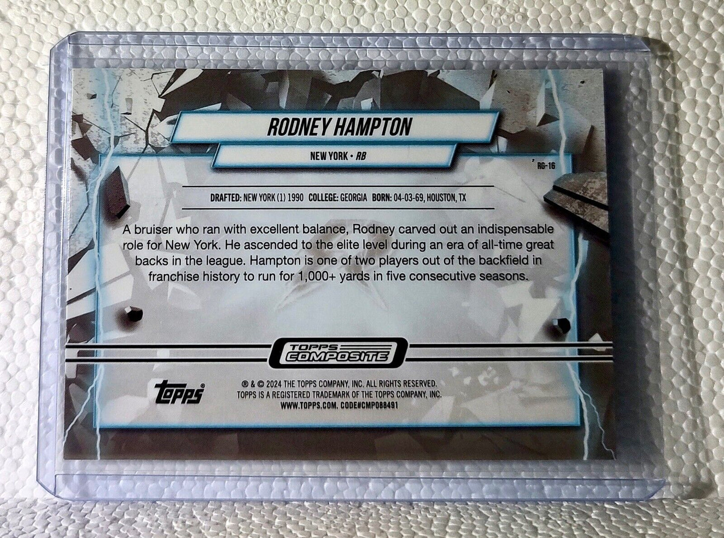 Rodney Hampton 2023 Topps Resurgence Grounded NFL #RG-16 Card New York Giants