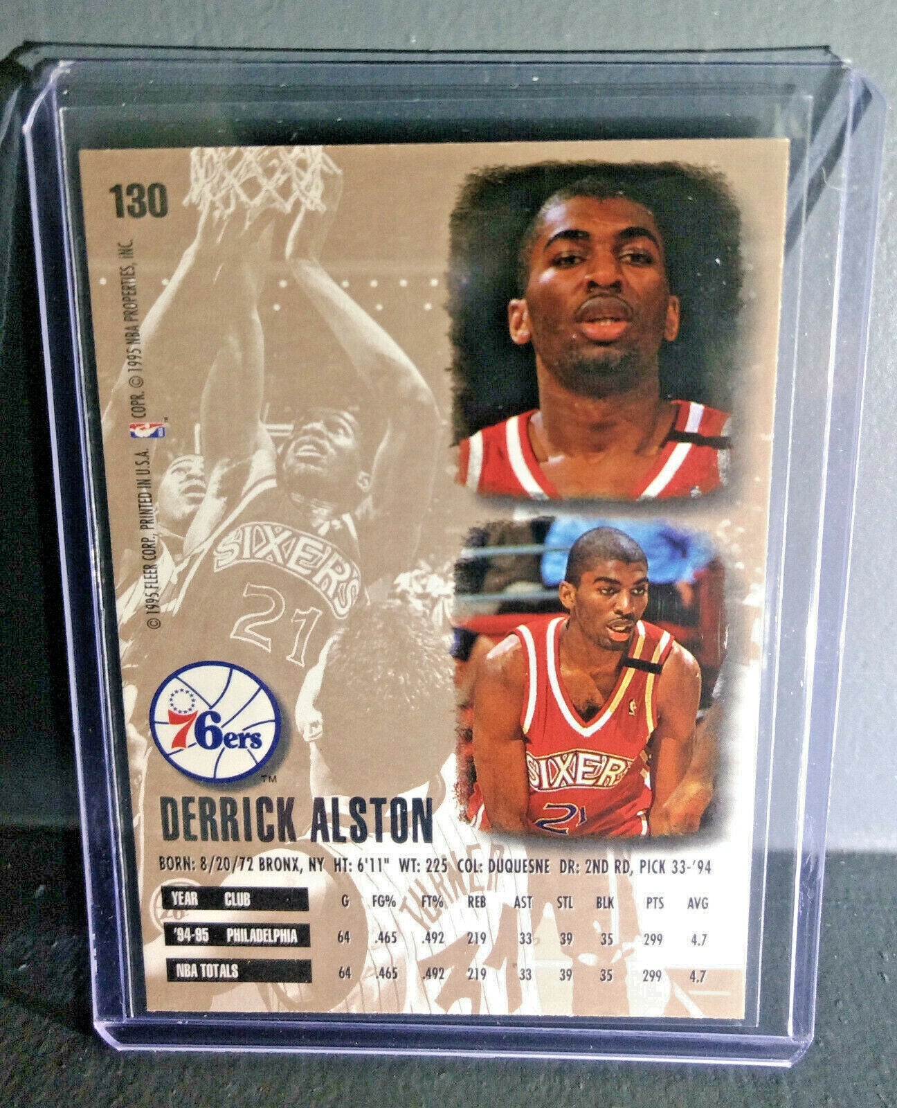 1995-96 Derrick Alston Fleer Ultra #130 Basketball Card