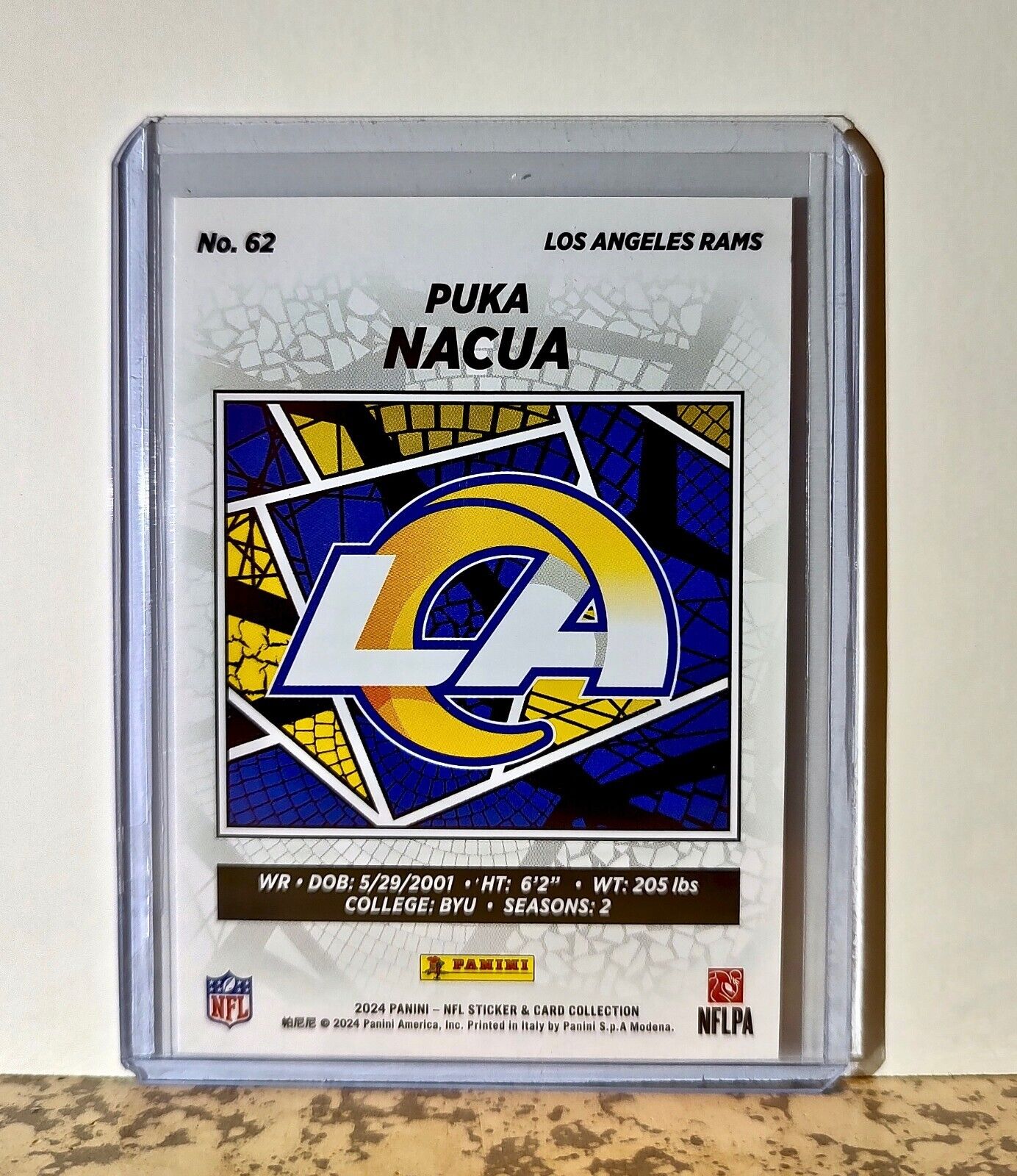 Puka Nacua 2024 Panini NFL #62 Sticker Card Los Angeles Rams