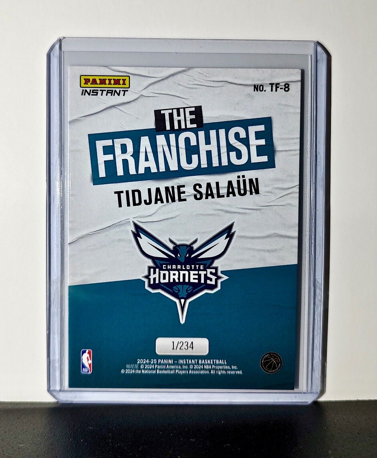 Tidjane Salaun 2024-25 Panini The Franchise NBA #8 Rookie Card Hornets 1/234