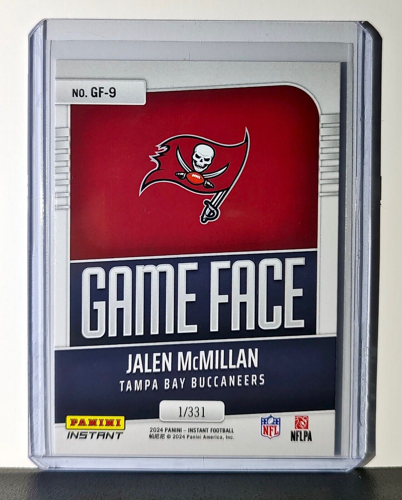 Jalen McMillan 2024 Panini Game Face #9 NFL Rookie Card Buccaneers 1/331