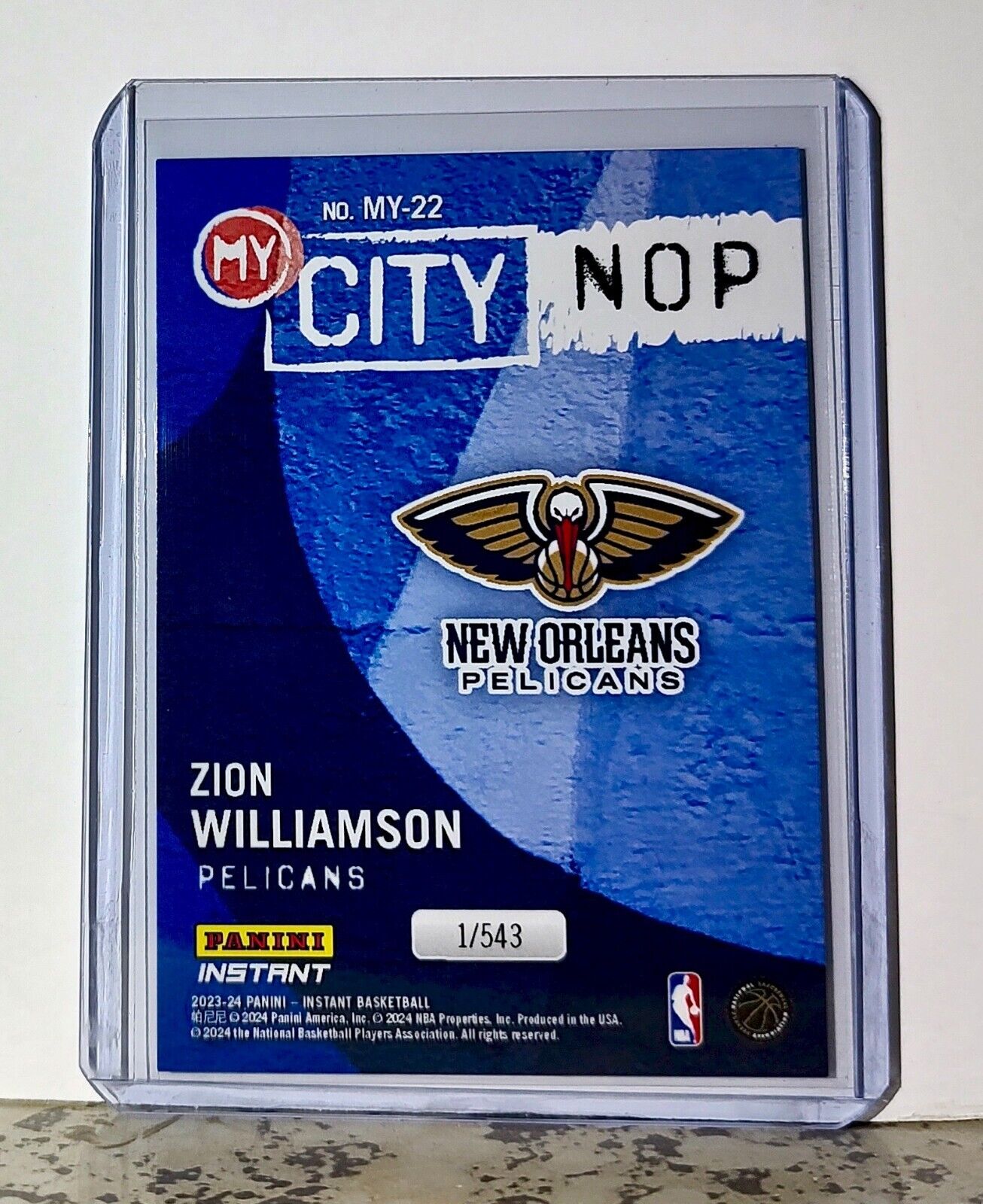 Zion Williamson 2023-24 Panini NBA #22 MyCity Card New Orleans Pelicans 1/543