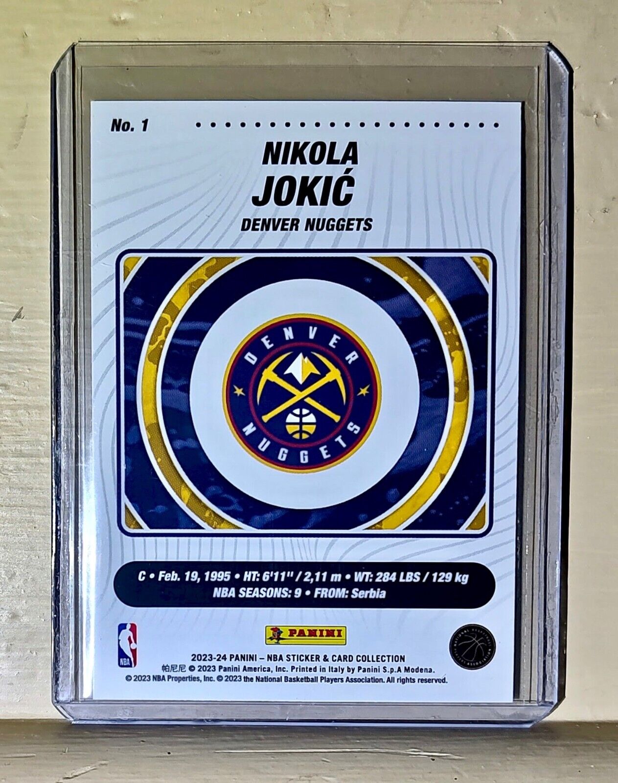 Nikola Jokić 2023-24 Panini NBA Basketball #1 Card Denver Nuggets