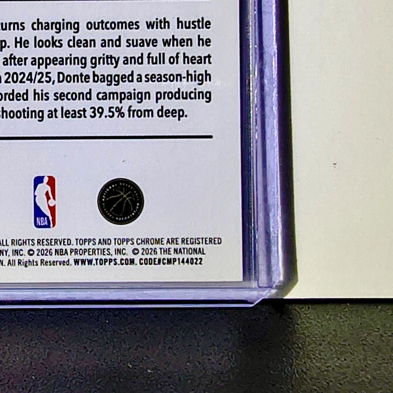 Donte DiVincenzo 2025-26 NBA Topps Chrome Update #108 Card Timberwolves