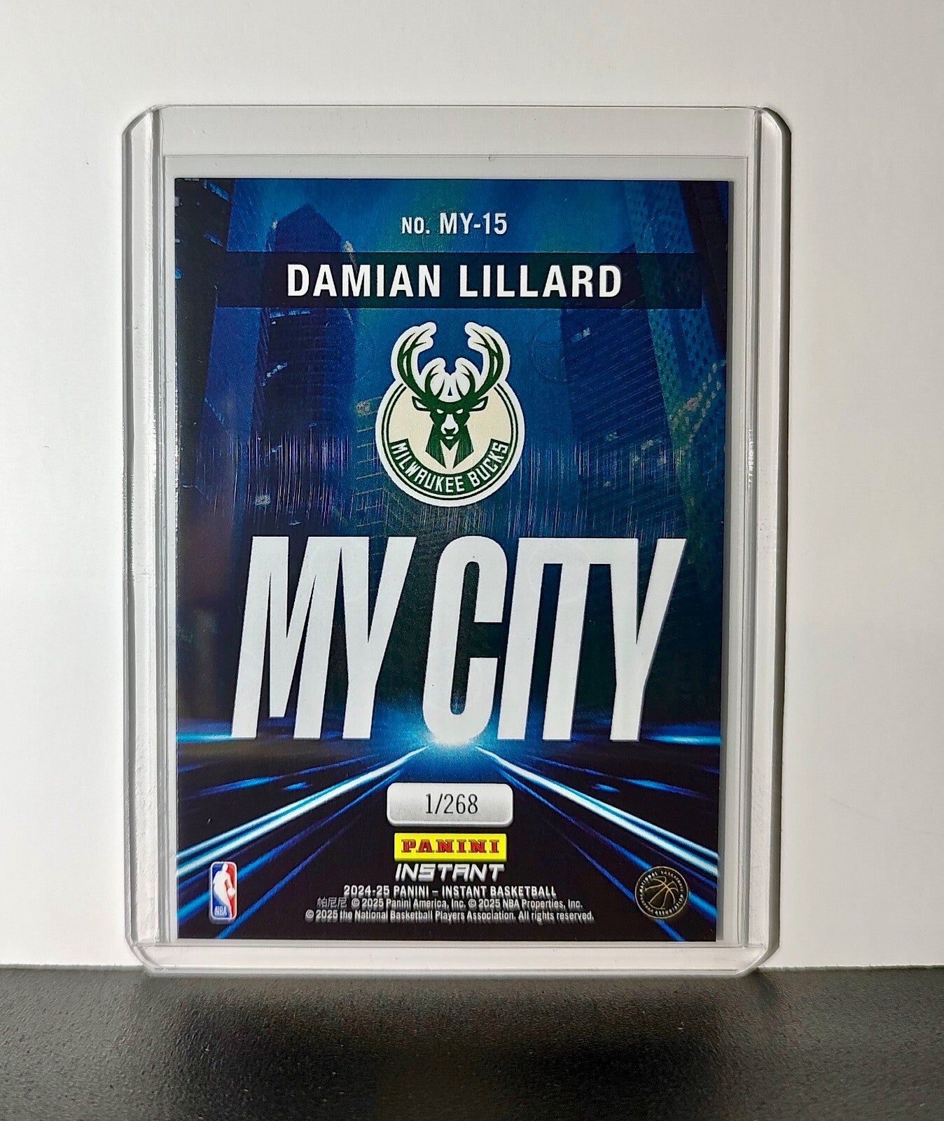 Damian Lillard 2024-25 Panini MyCity NBA #15 Basketball Card Bucks 1/268