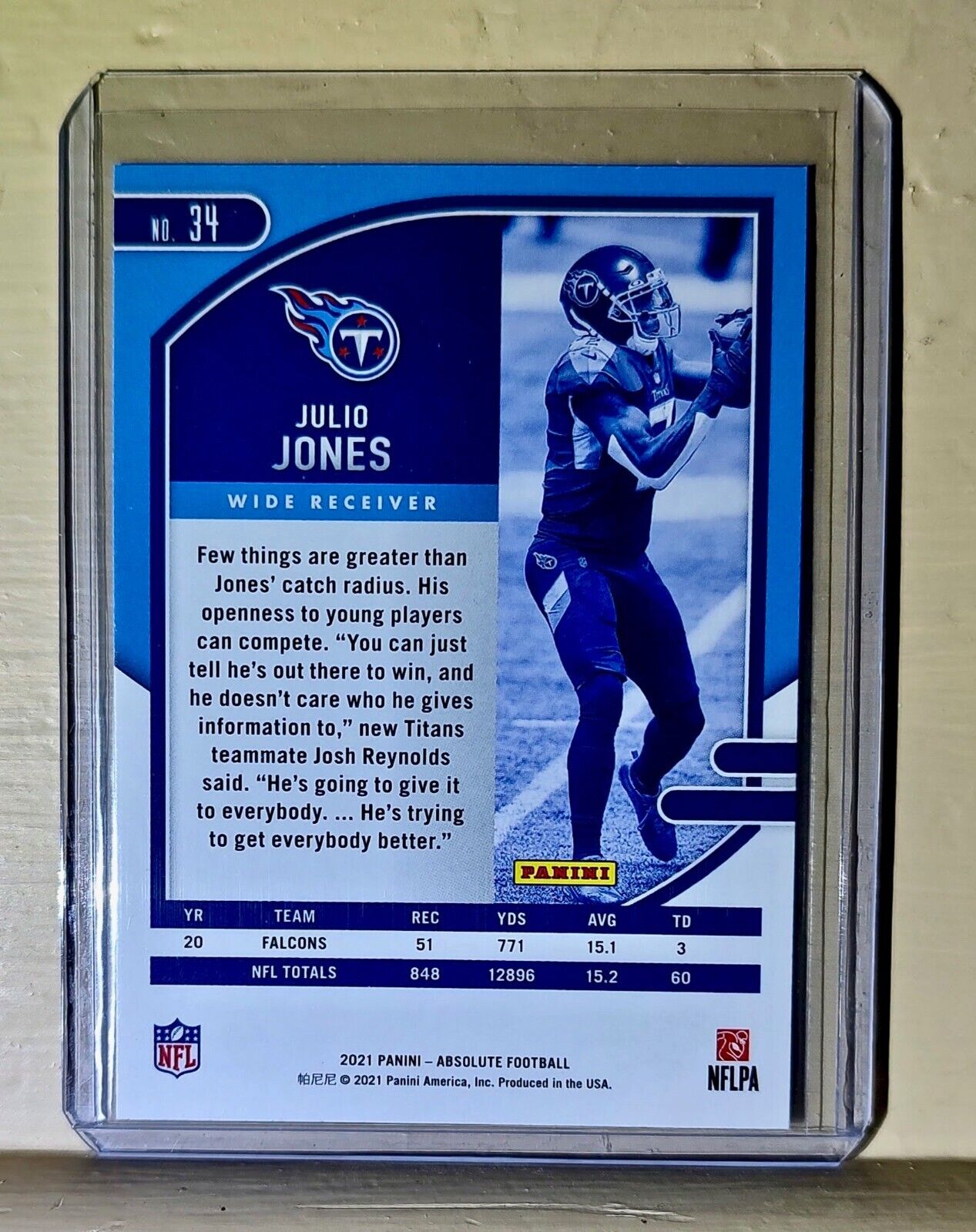 Julio Jones 2021 Panini NFL Absolute Football #34 Card