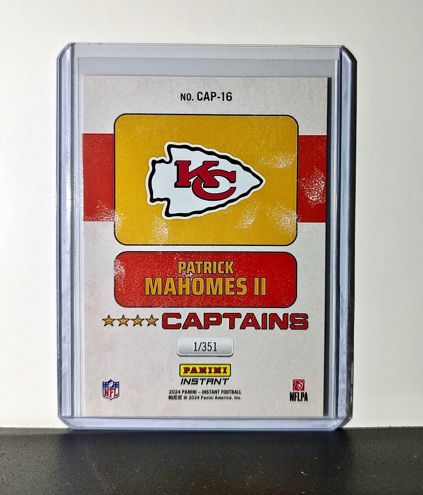 Patrick Mahomes II 2024 Panini Captains NFL #16 Card Kansas City Chiefs 1/351