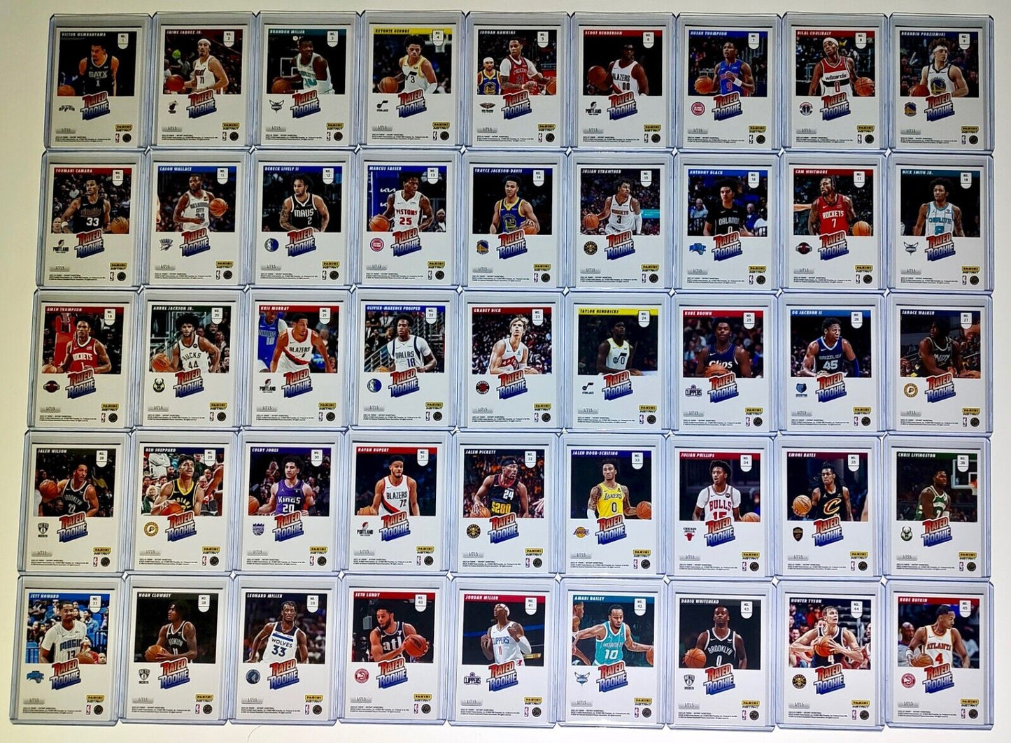 2023-24 Panini Donruss Rated Rookie NBA Complete 45 Card Basketball Set 1/715