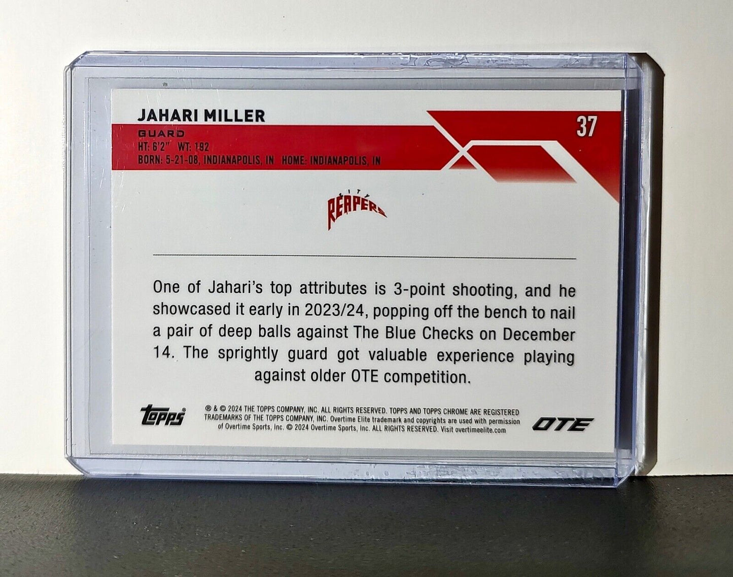 Jahari Miller Rookie Card 2023-24 Topps Chrome Overtime #37 City Reapers