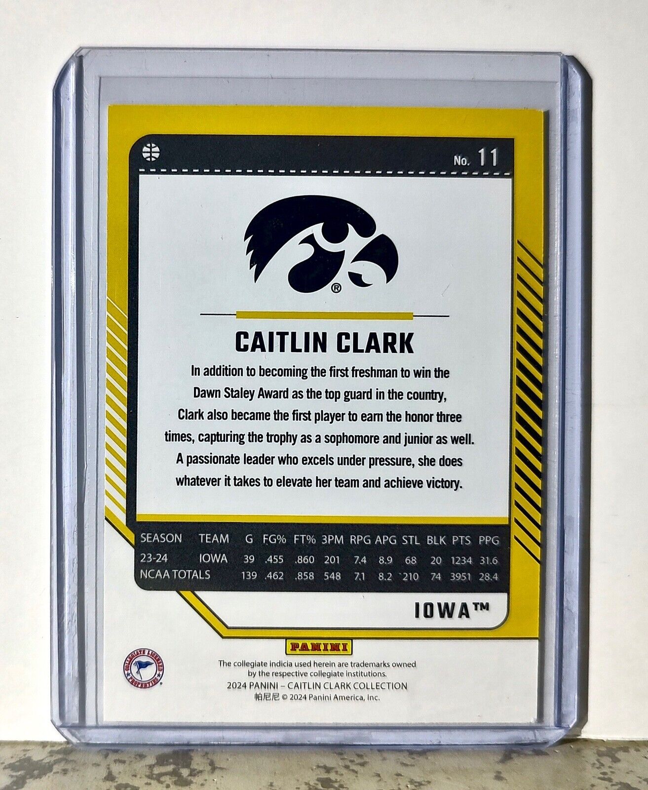 2024 Caitlin Clark Panini Donruss #11 Basketball Card Iowa Hawkeyes
