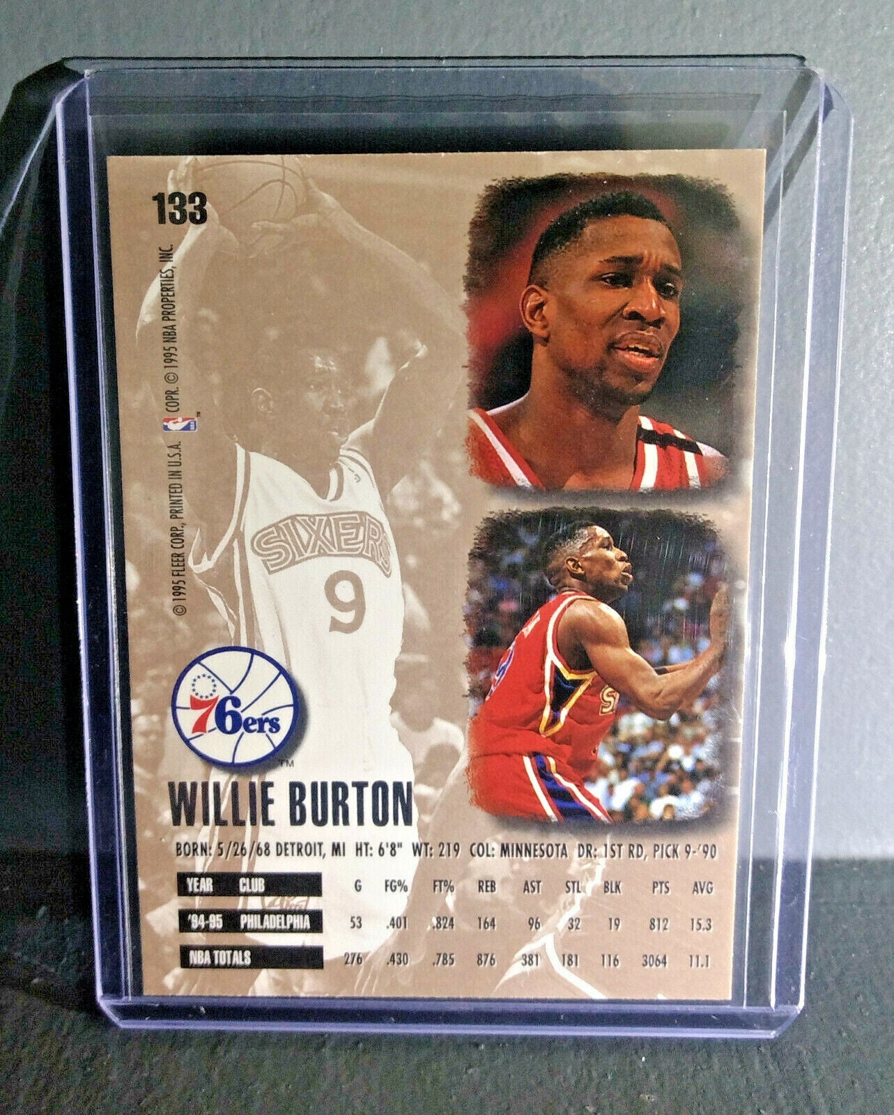 1995-96 Willie Burton Fleer Ultra #133 Basketball Card