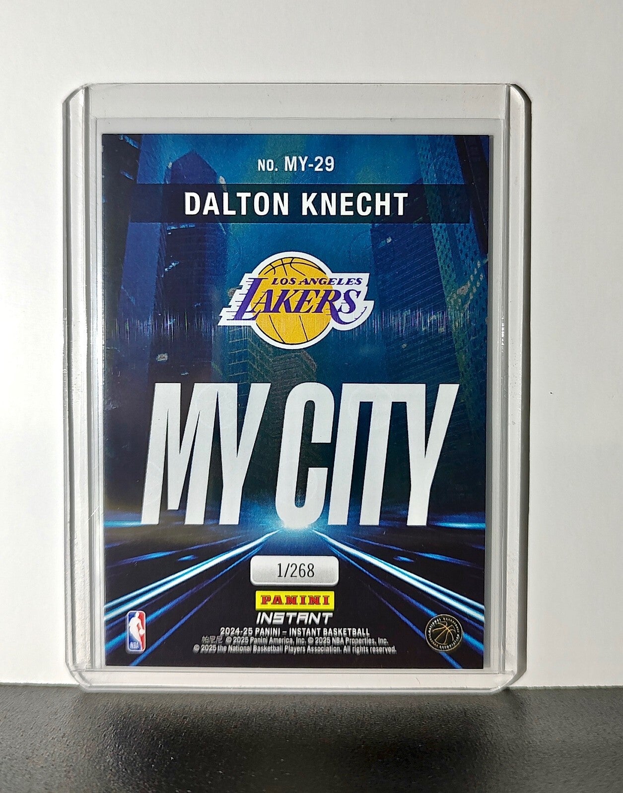 Dalton Knecht Rookie 2024-25 Panini MyCity NBA #29 Basketball LA Lakers 1/268