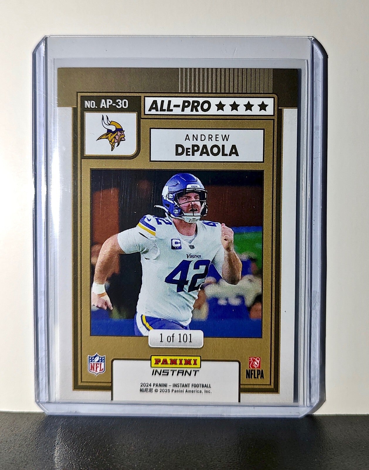 Andrew DePaola 2024 All-Pro Panini NFL #30 Football Card Vikings 1 of 101