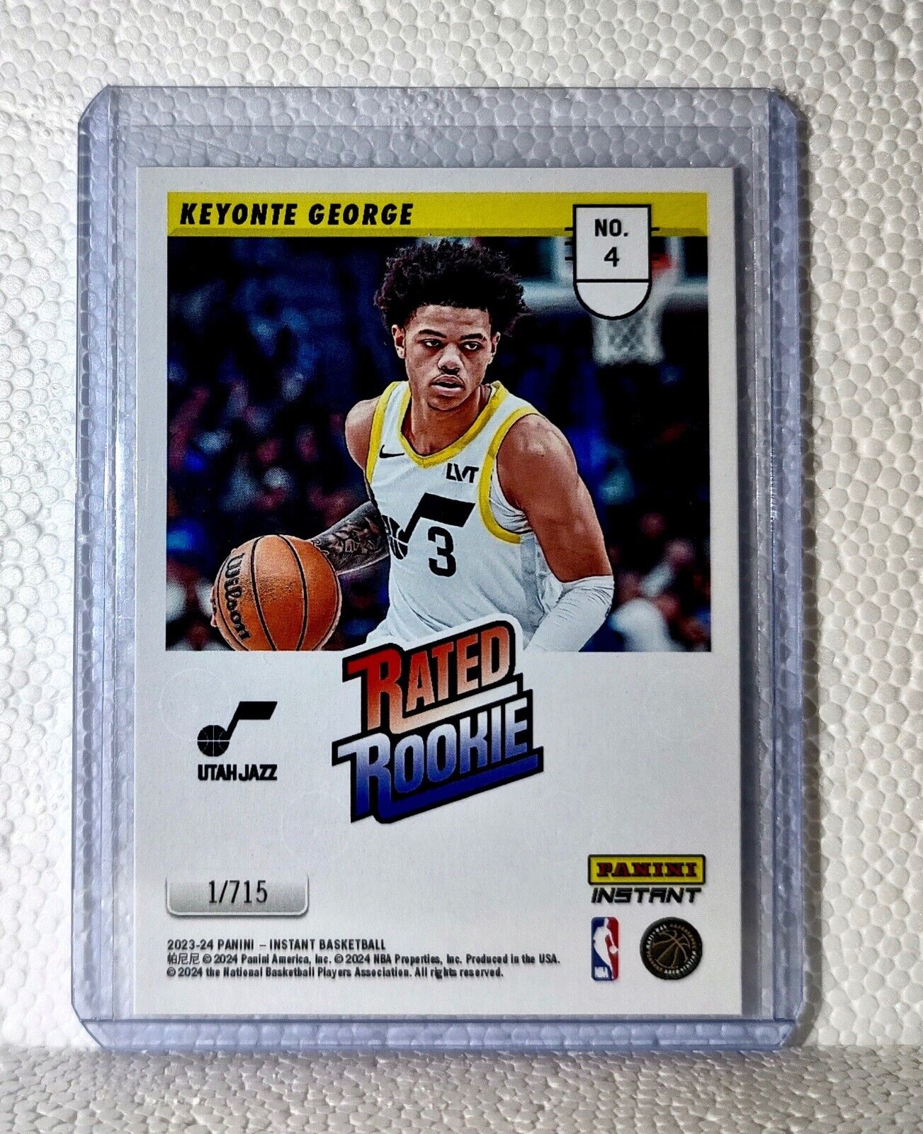 Keyonte George 2023-24 Panini NBA #4 Rated Rookie Retro Card Utah Jazz 1/715