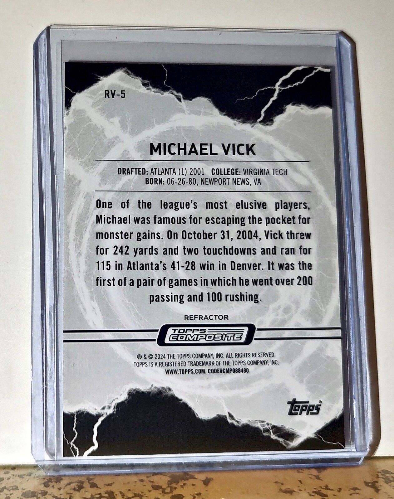 Michael Vick 2023 Topps Resurgence Voltaic #RV-5 Refractor Card Atlanta Falcons
