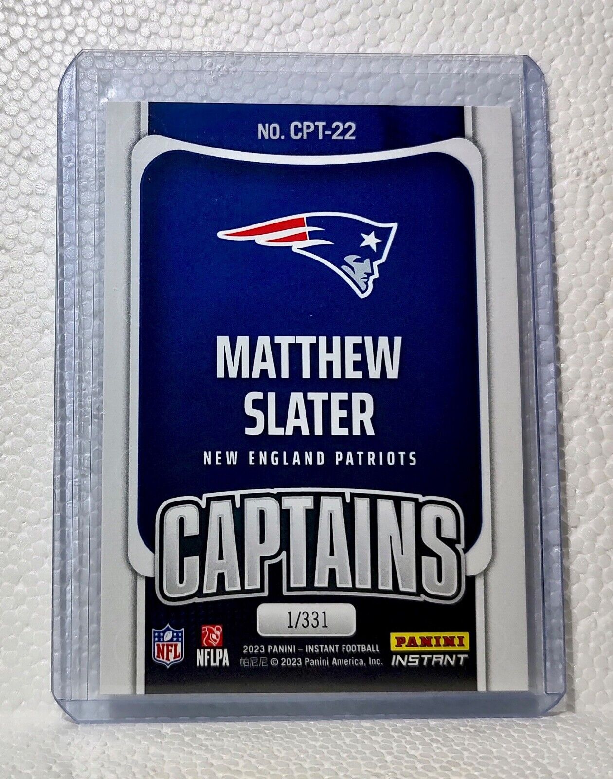 Matthew Slater 2023 Panini NFL Captain #22 Football Card Patriots 1/331