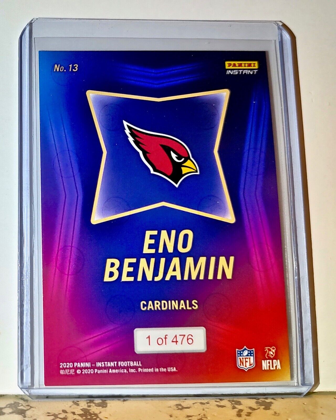 Eno Benjamin 2020 NFL Draft Night NFL #13 Football Card Cardinals 1 of 476