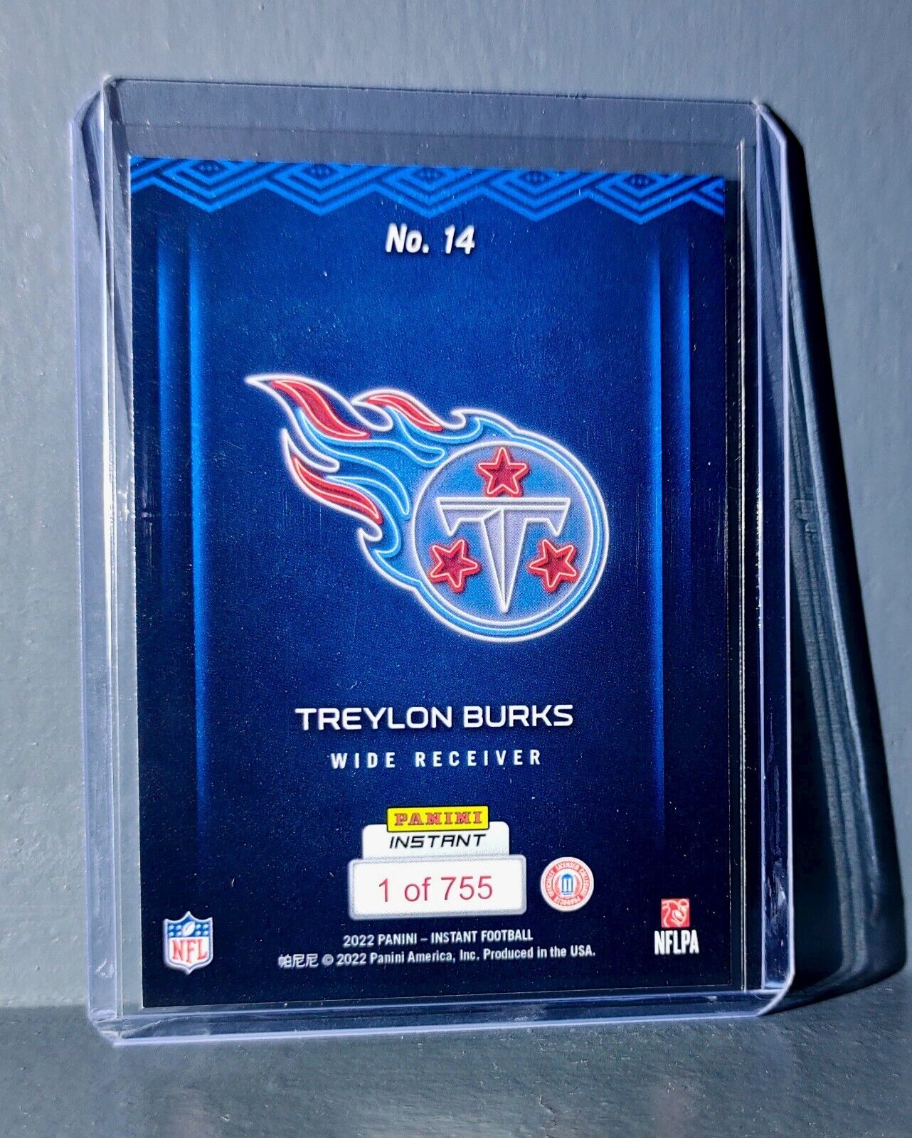 Treylon Burks 2022 Panini NFL Instant Draft Night #14 Rookie Card 1 of 755