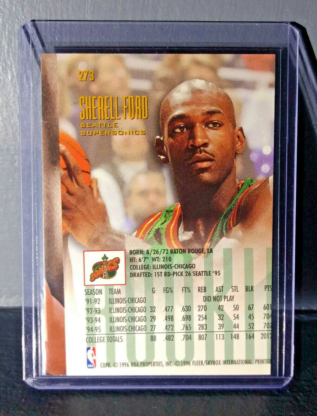 1995-96 Sherell Ford Fleer Ultra #273 Rookie Error Misprint Basketball Card