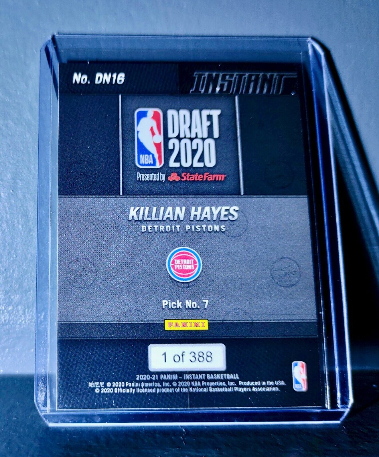 Killian Hayes 2020-21 Panini NBA Draft Night #16 Basketball Rookie Card 1 of 388