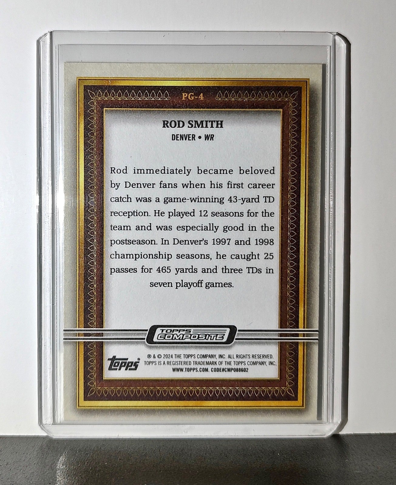 Rod Smith 2023 Topps Gallery NFL #PG-4 Football Card Denver Broncos