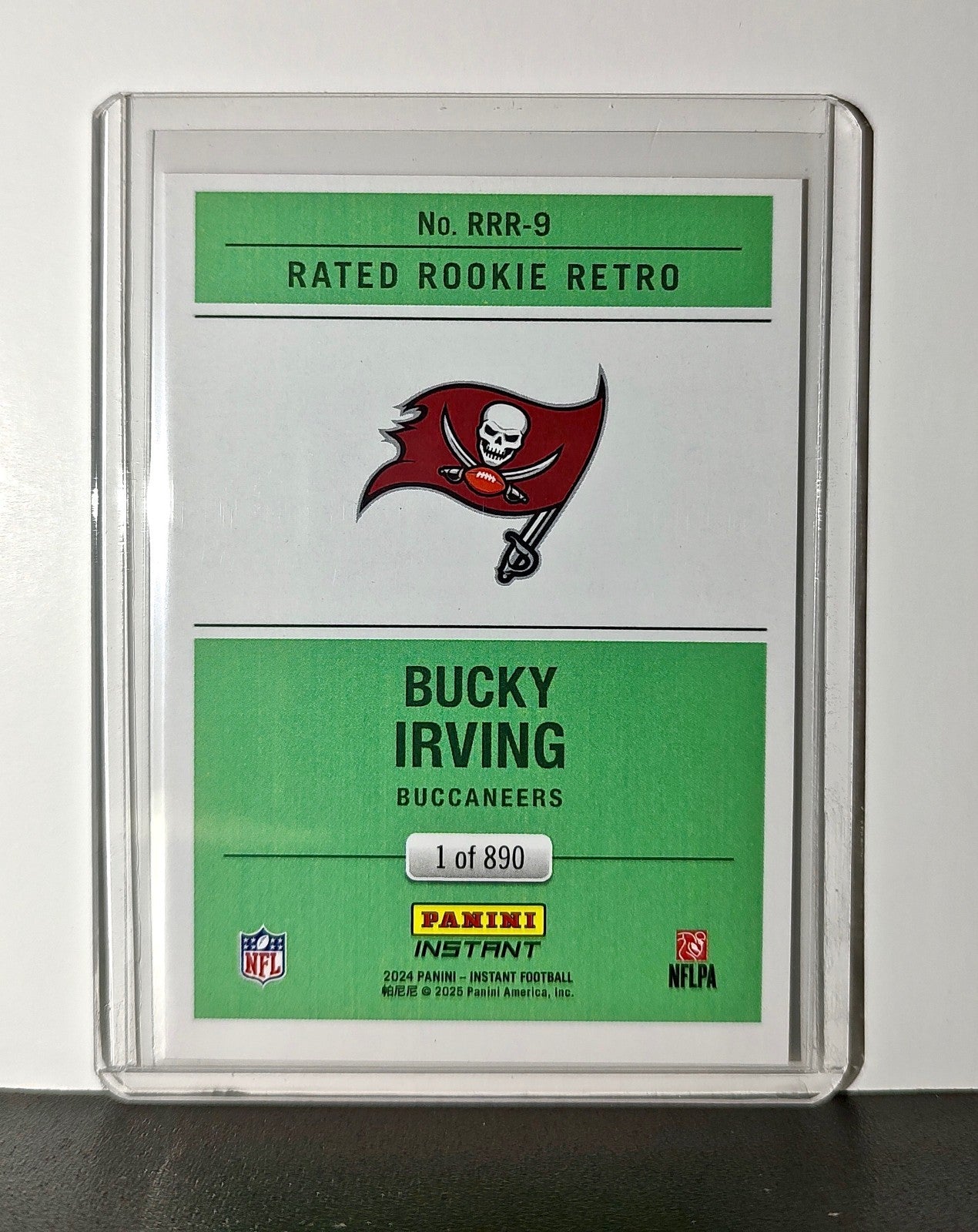 Bucky Irving Rookie 2024 Panini Rated Rookie Retro NFL #9 Buccaneers 1 of 890