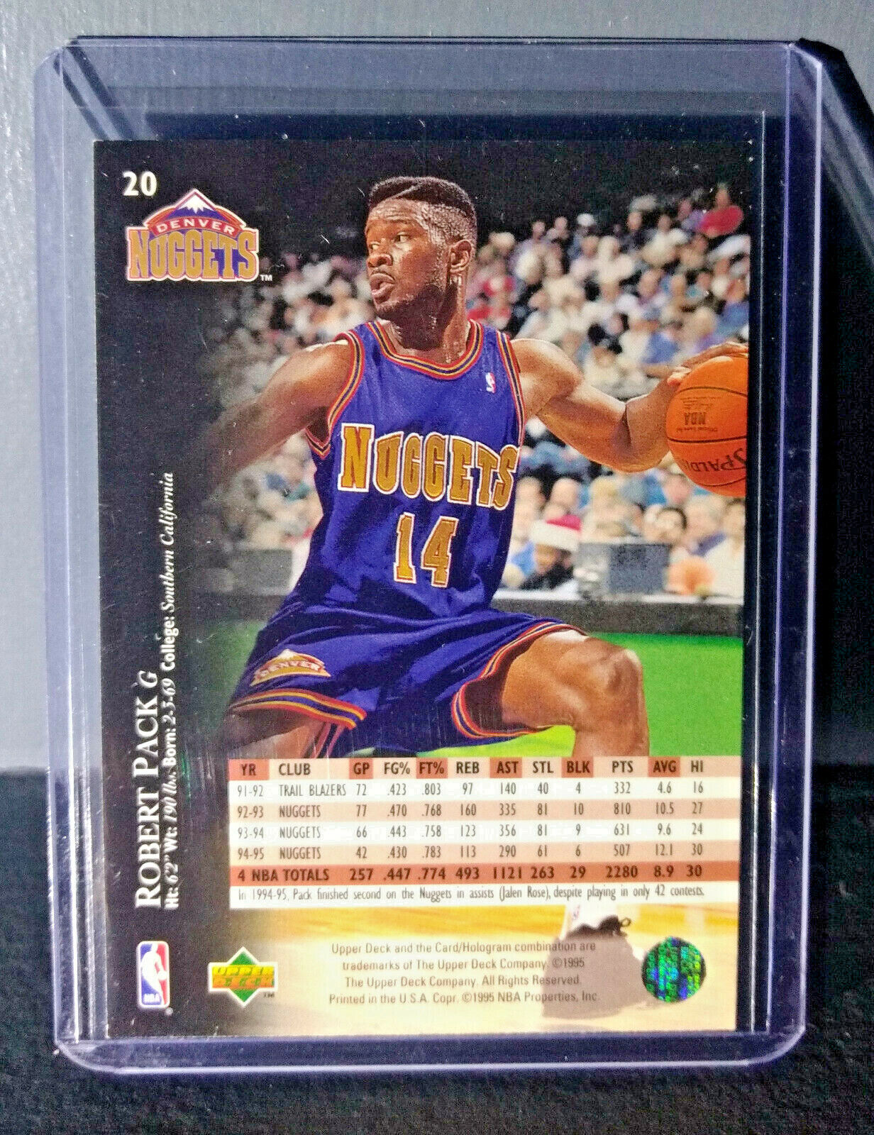 1995-96 Upper Deck Robert Pack #20 Basketball Card