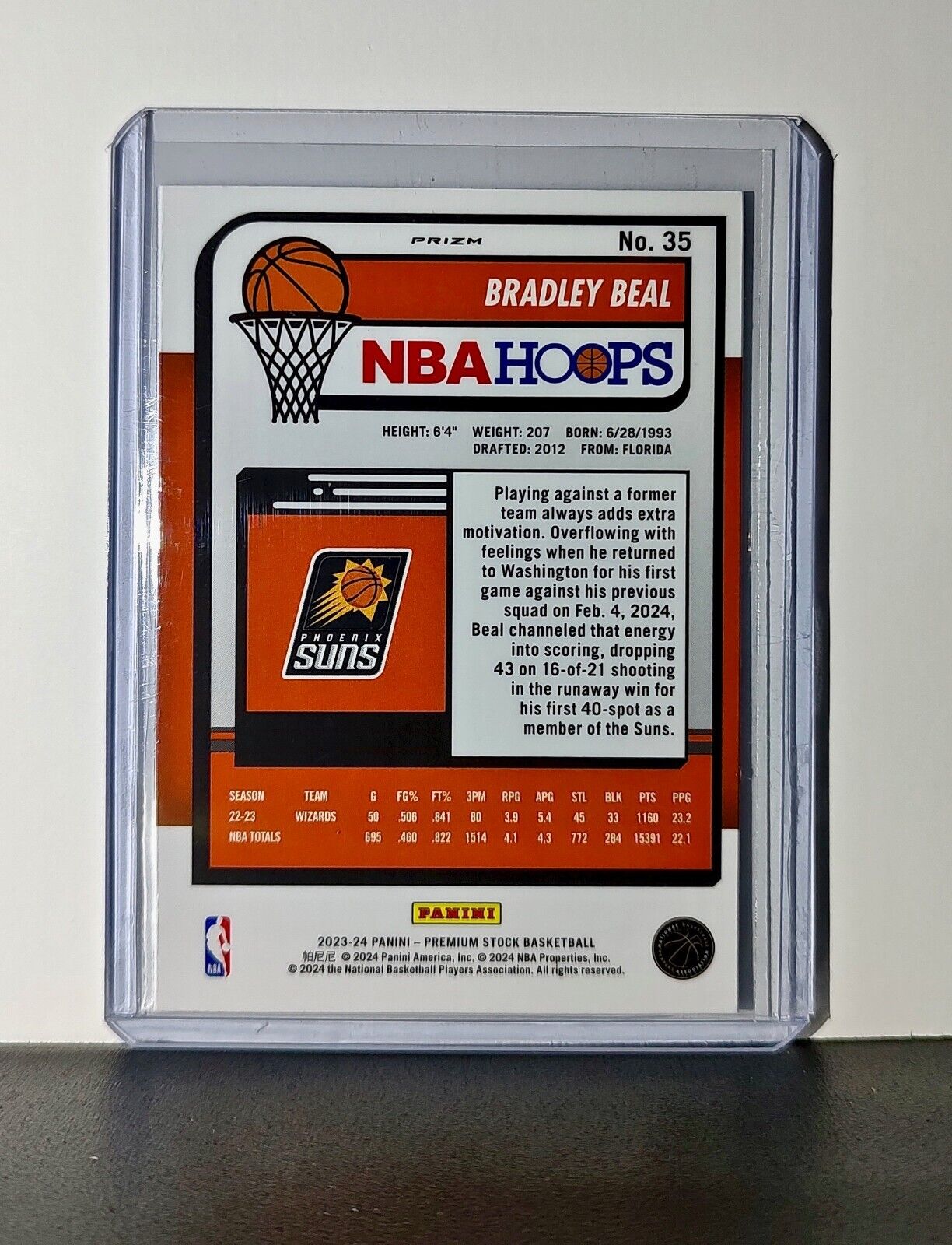 Bradley Beal 2023-24 Panini Premium Stock NBA Hoops #35 Disco Prizm Card Suns