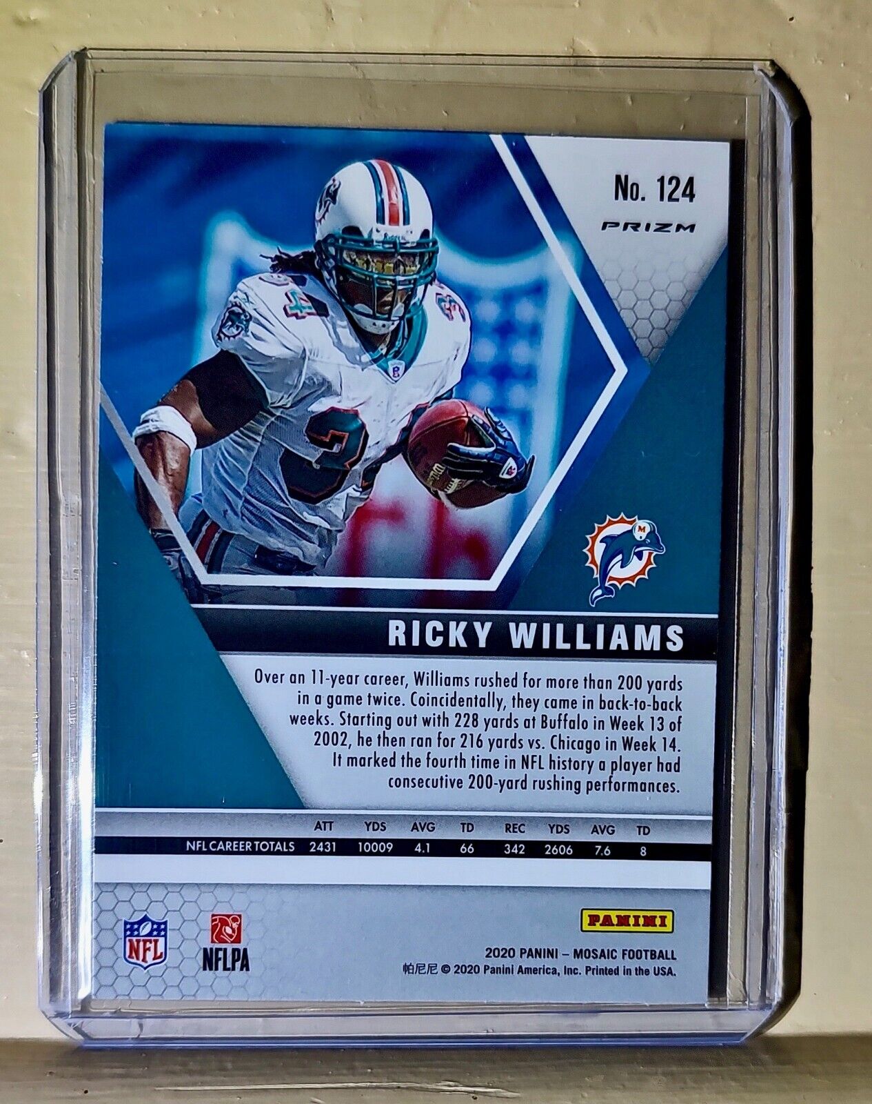 Ricky Williams 2020 Panini Mosaic Prizm Football #124 NFL Card Dolphins