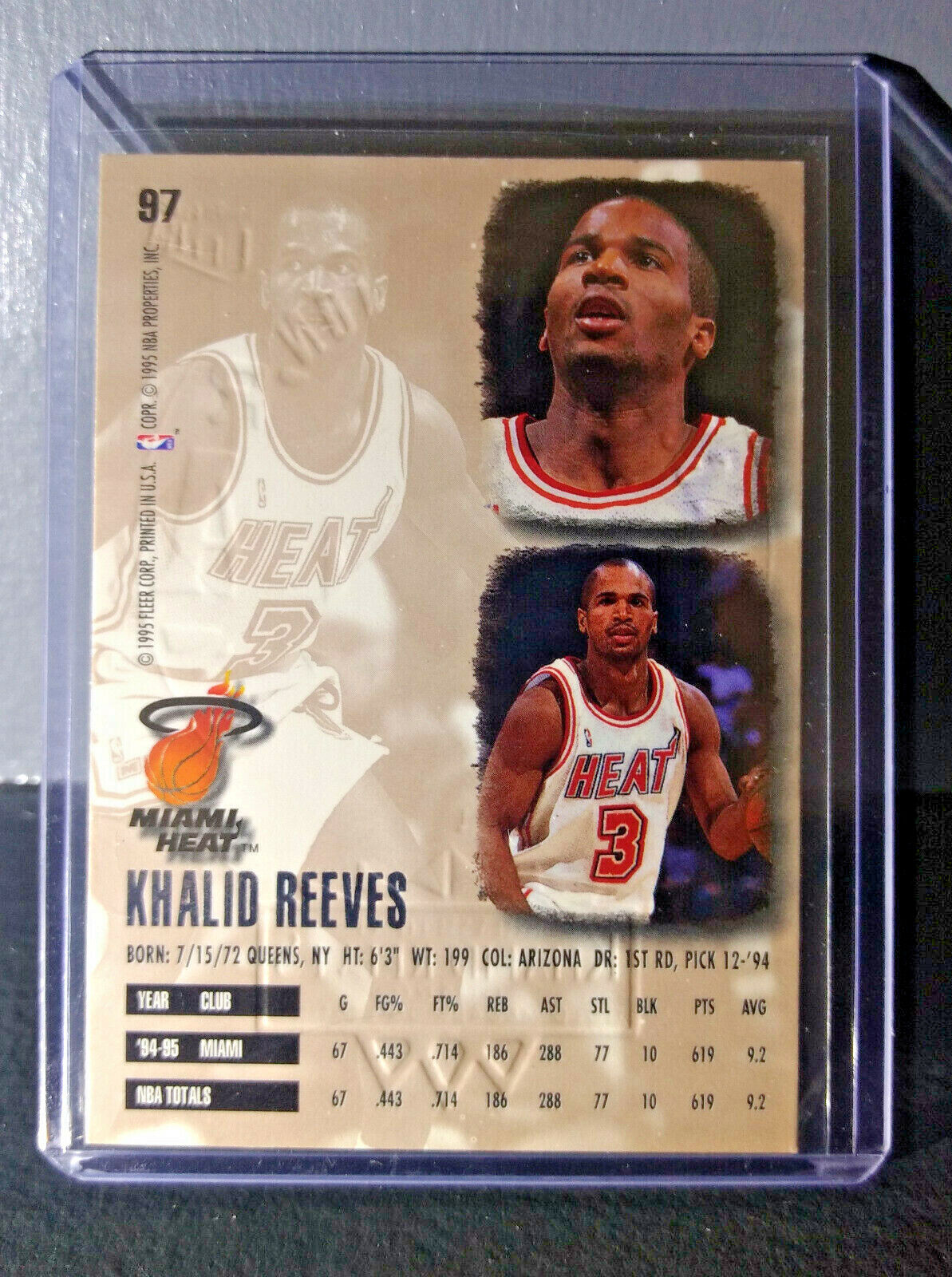 1995-96 Khalid Reeves Fleer Ultra Gold Medallion #97 Basketball Card