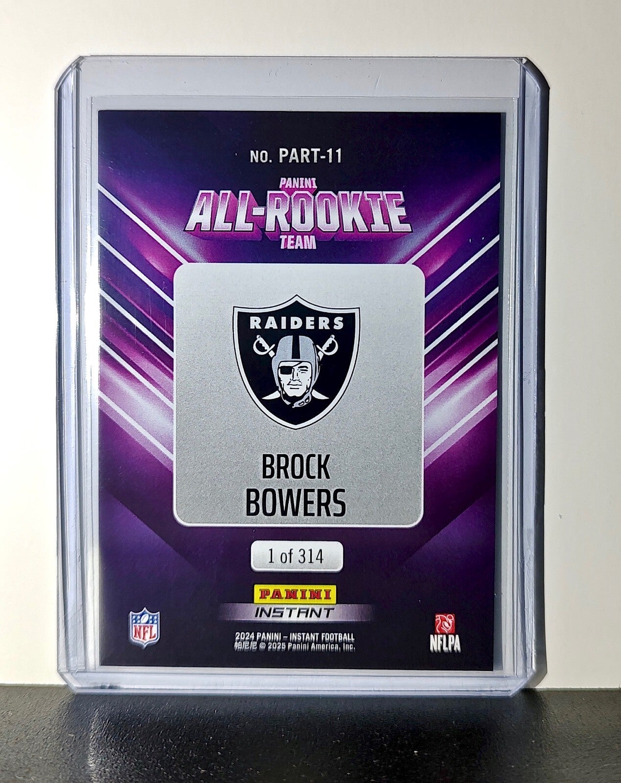Brock Bowers Rookie 2024 Panini NFL #11 All-Rookie Card LV Raiders 1 of 314
