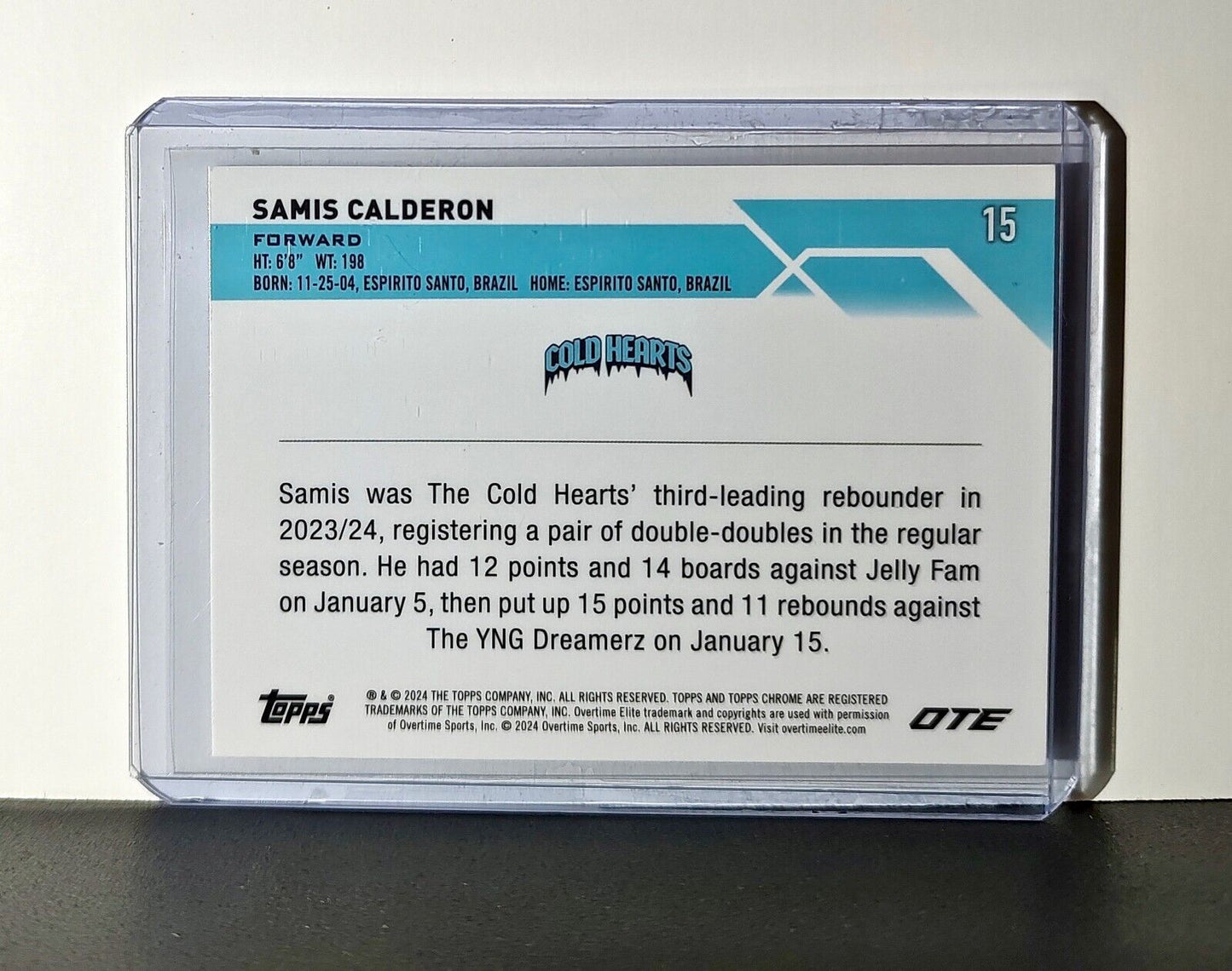 Samis Calderon Rookie Card 2023-24 Topps Chrome Overtime #15 Cold Hearts