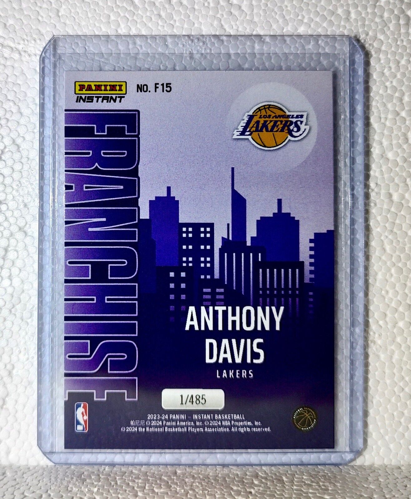 Anthony Davis 2023-24 NBA #15 Franchise Basketball Card Los Angeles Lakers 1/485