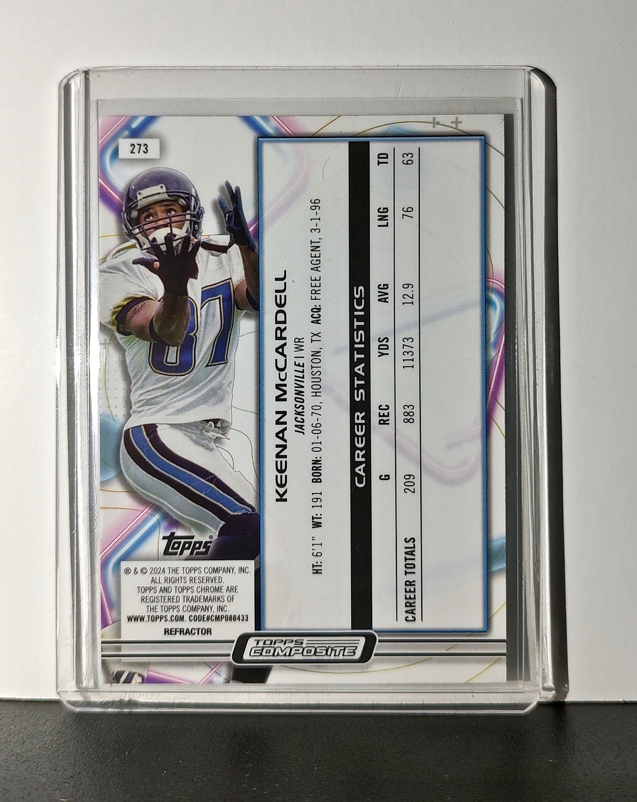 Keenan McCardell Refractor 2023 Topps Chrome Cosmic NFL #273 Card Jaguars