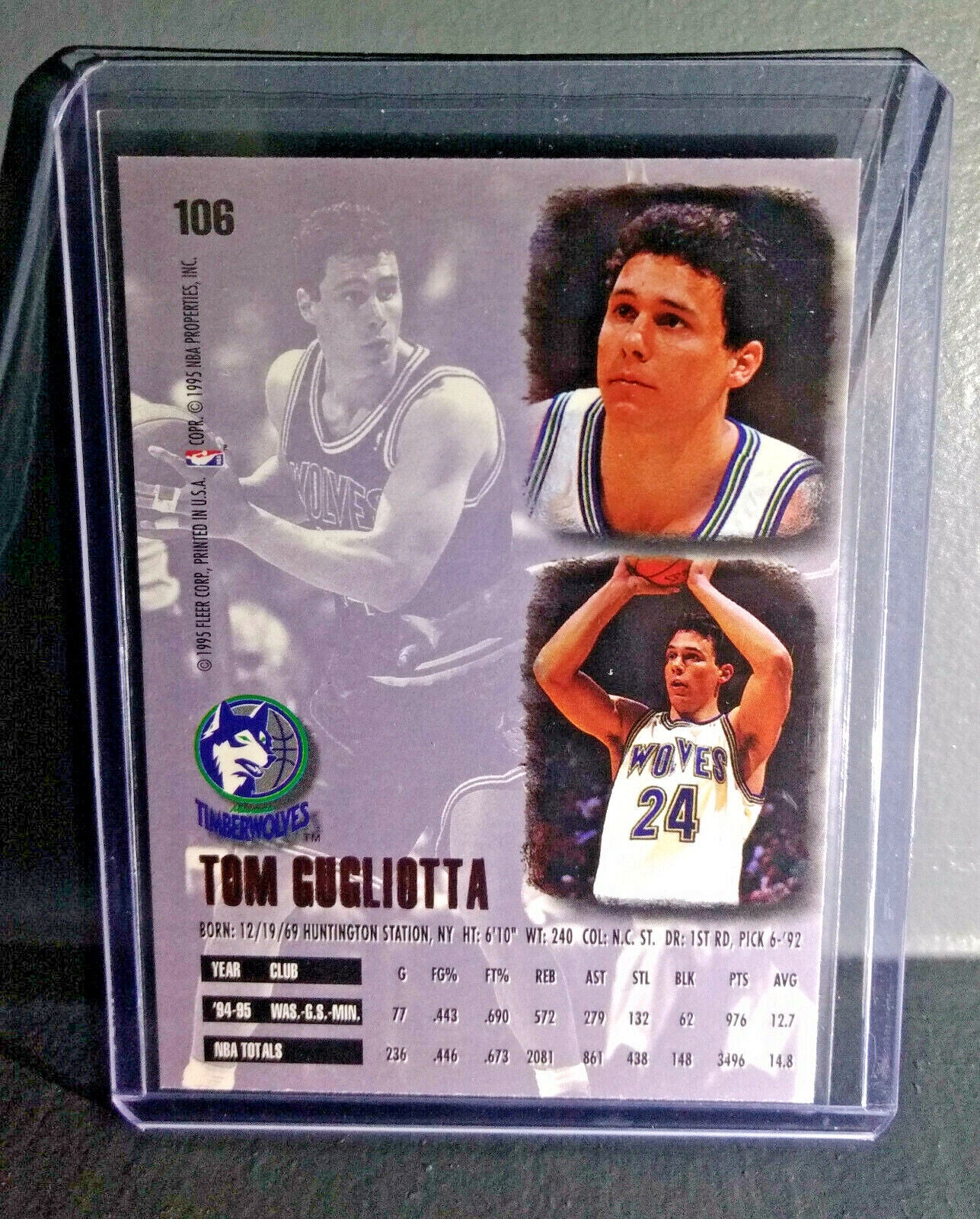 1995-96 Tom Gugliotta Fleer Ultra #106 Basketball Card