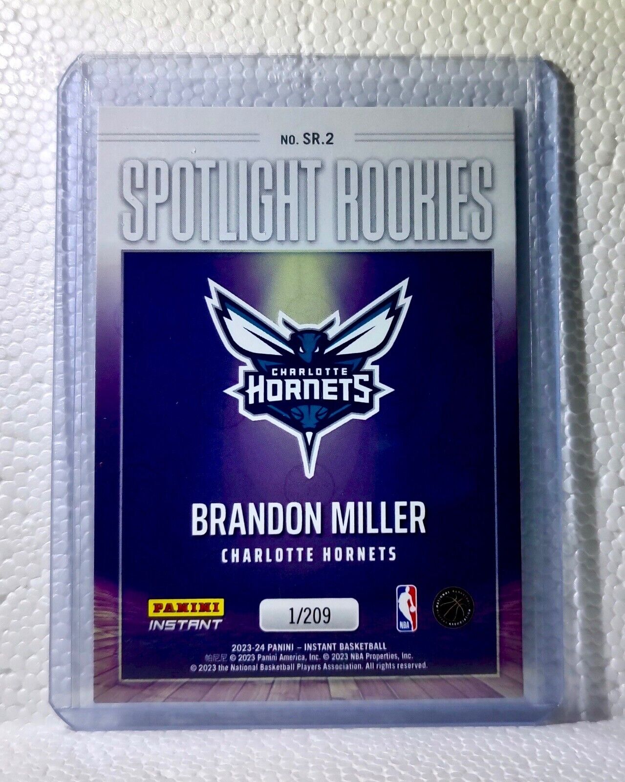 Brandon Miller 2023-24 Panini #2 NBA Spotlight Rookies Basketball Card 1/209