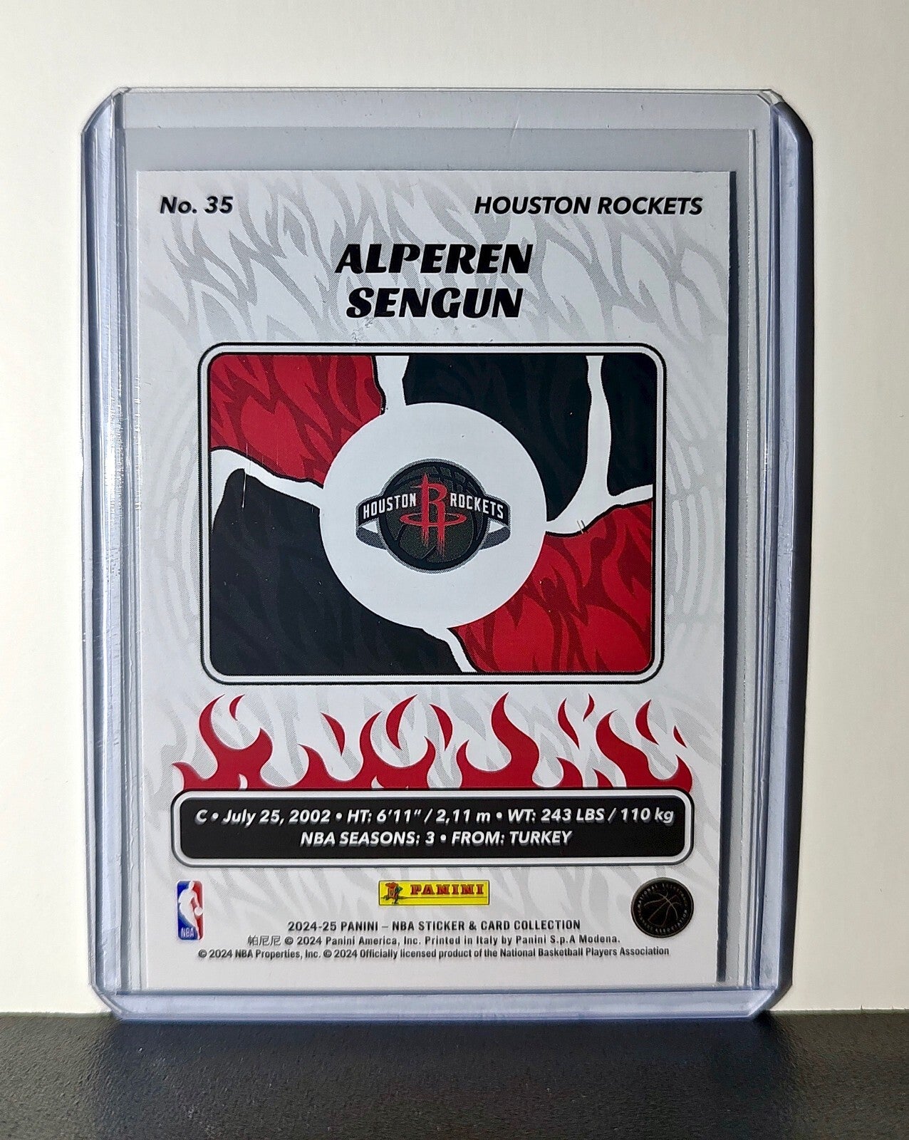 Alperen Sengun 2024-25 Panini NBA #35 Foil Sticker Card Houston Rockets