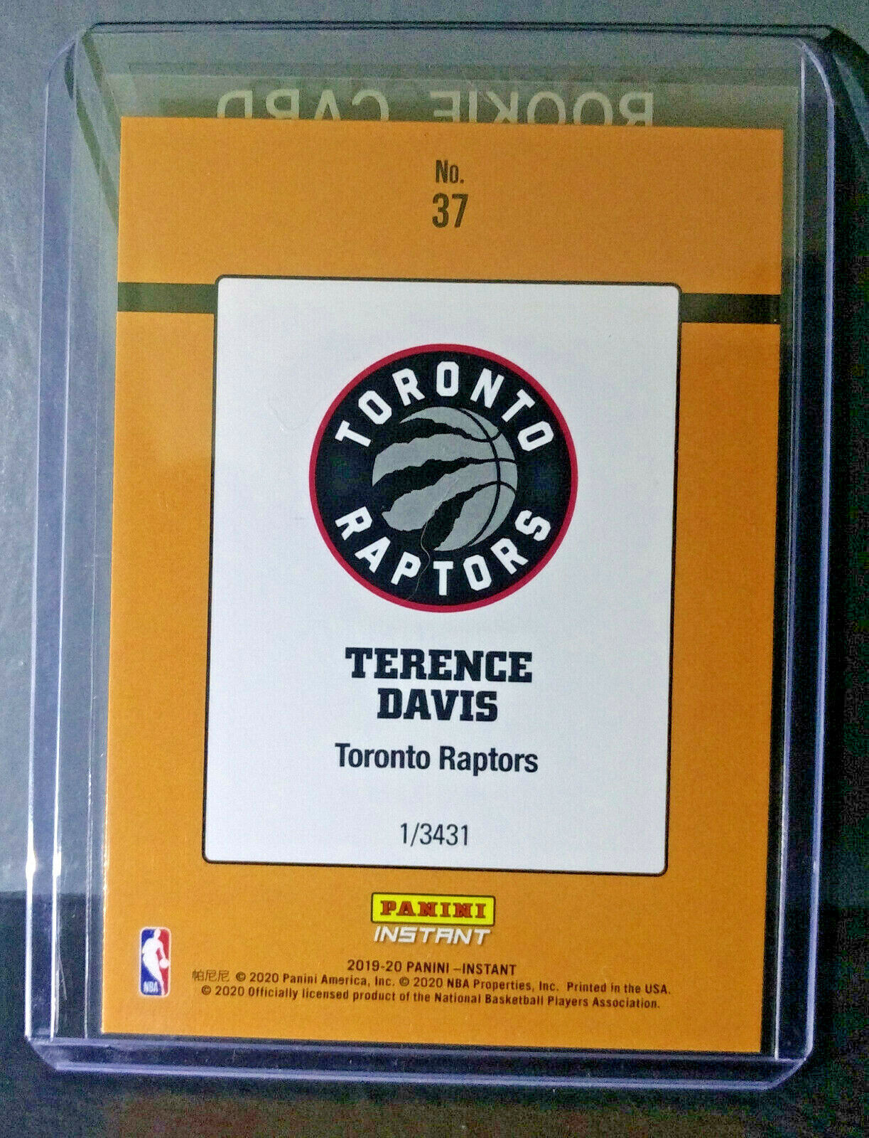 Terence Davis 2019-2020 Panini NBA #37 Rated Rookie Retro Card 1/3431