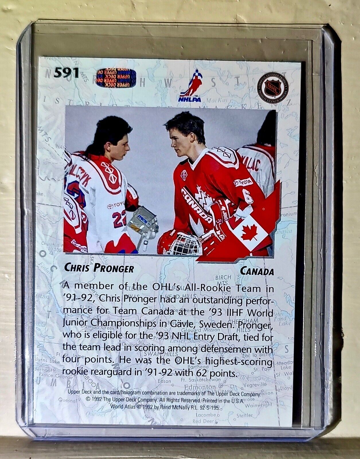 Chris Pronger 1992-93 Upper Deck World Junior Championships #591 Hockey Card