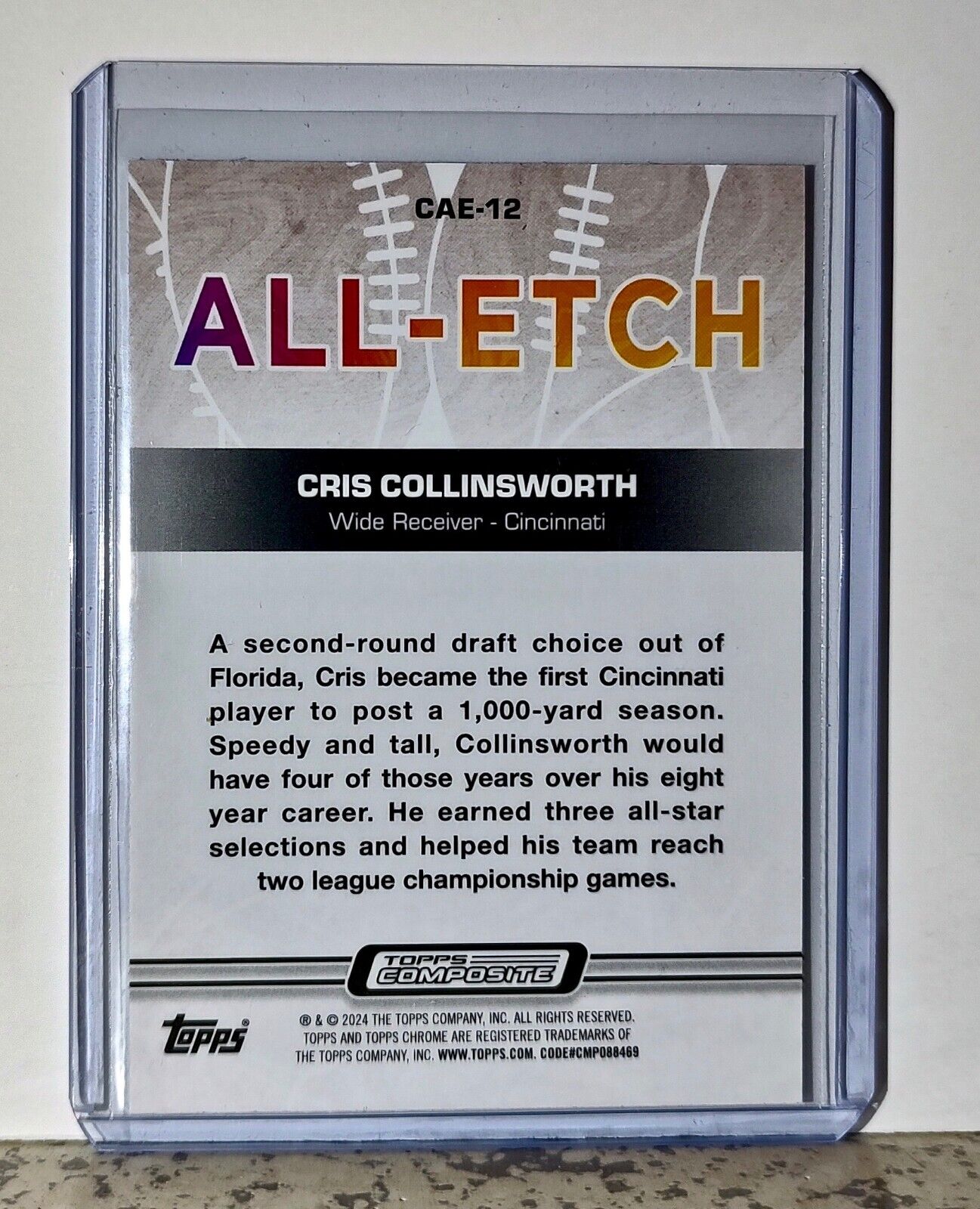 Chris Collinsworth 2023 Topps Chrome ALL-ETCH NFL CAE-12 Card Cincinnati Bengals