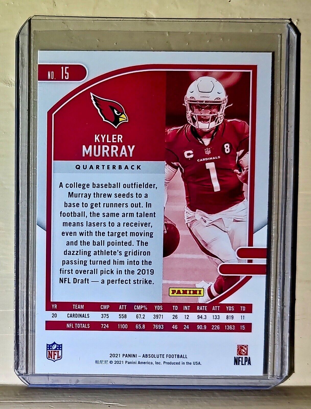Kyler Murray 2021 Panini NFL Absolute Football #15 Card Cardinals