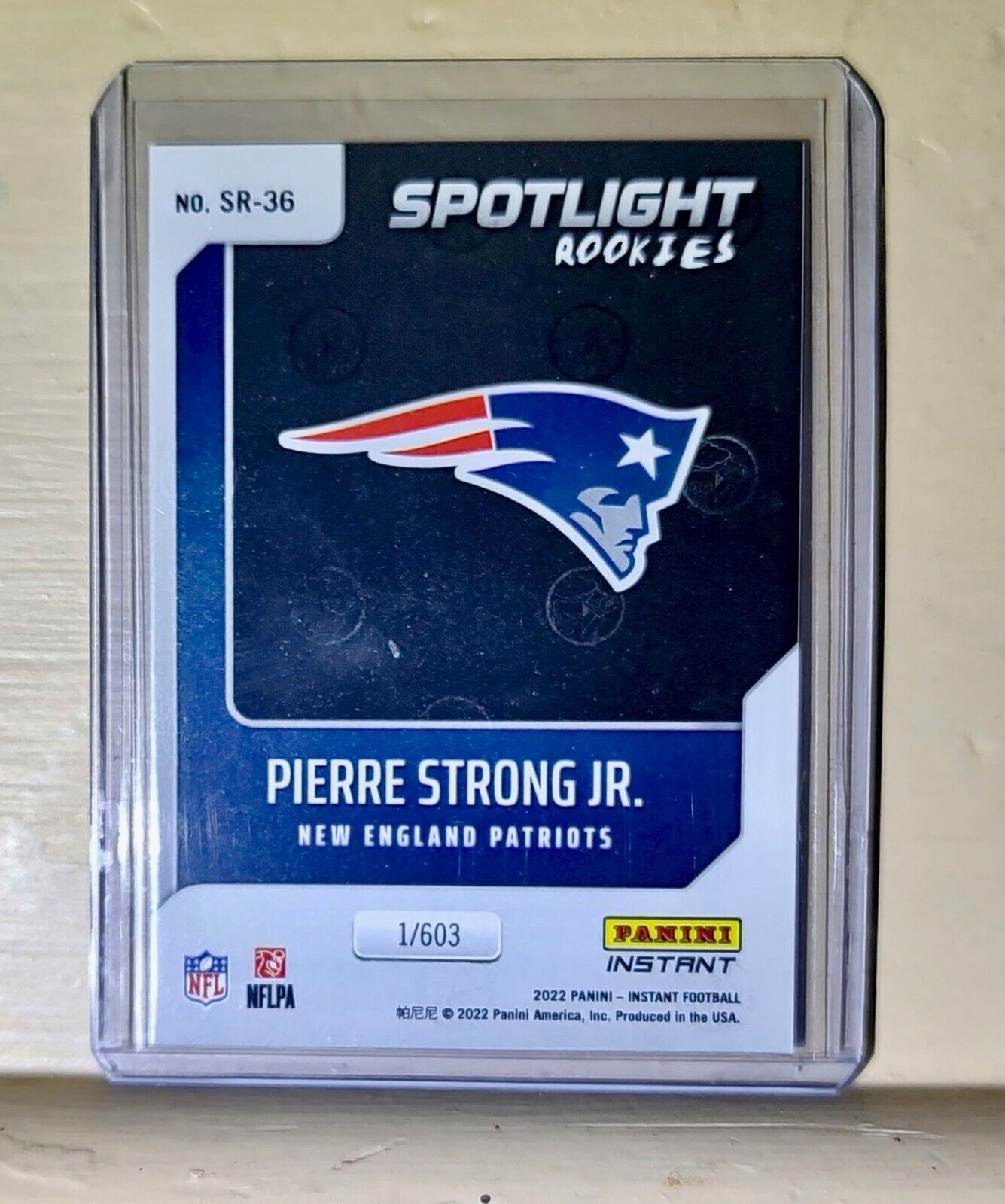 Pierre Strong Jr. 2022 NFL Panini #36 Spotlight Rookie Football Card 1/603