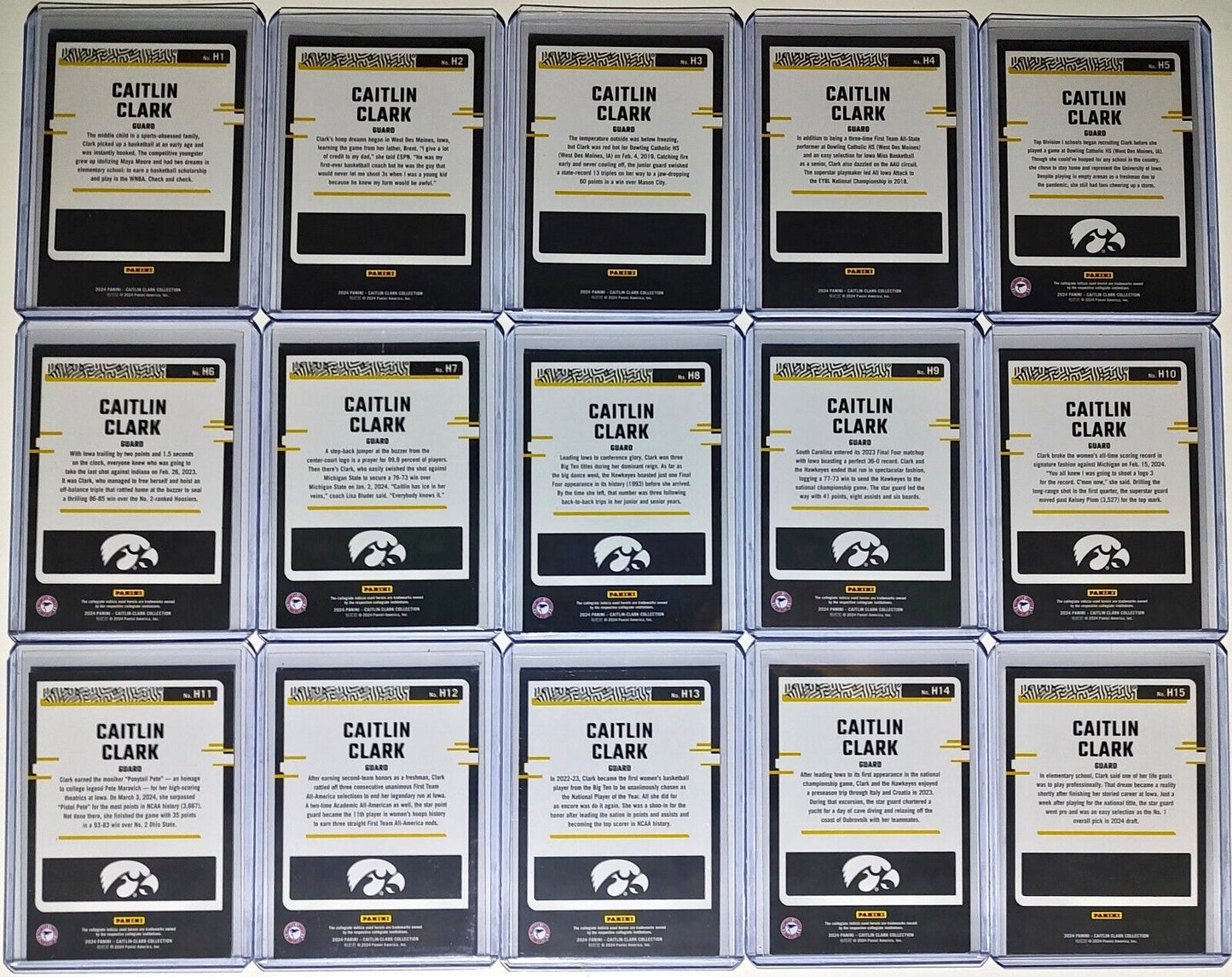 Caitlin Clark Highlights Complete Set Collection 2024 Panini Card Iowa Hawkeyes